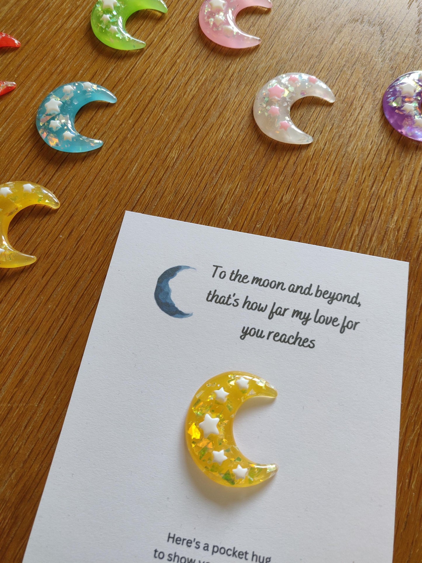 Resin Moon Pocket Hug Token: Thinking of You Gift