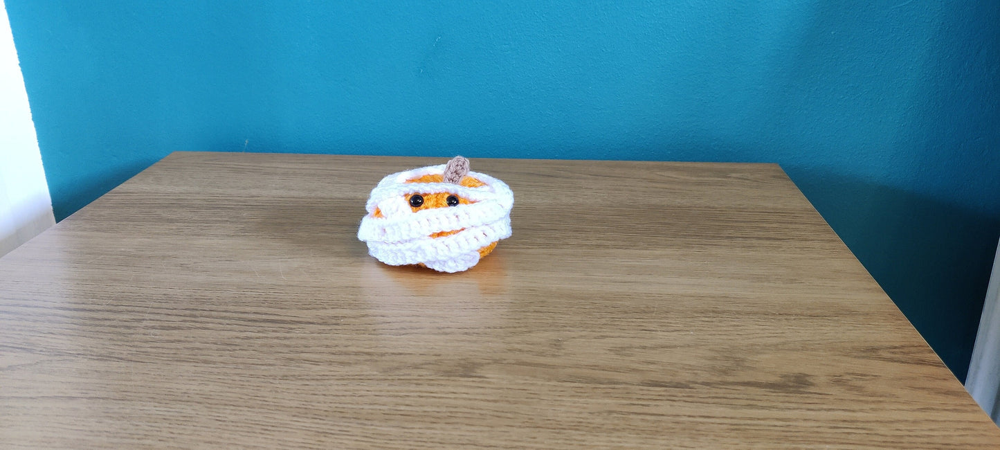 Crochet Mummy Pumpkin, Halloween Decoration