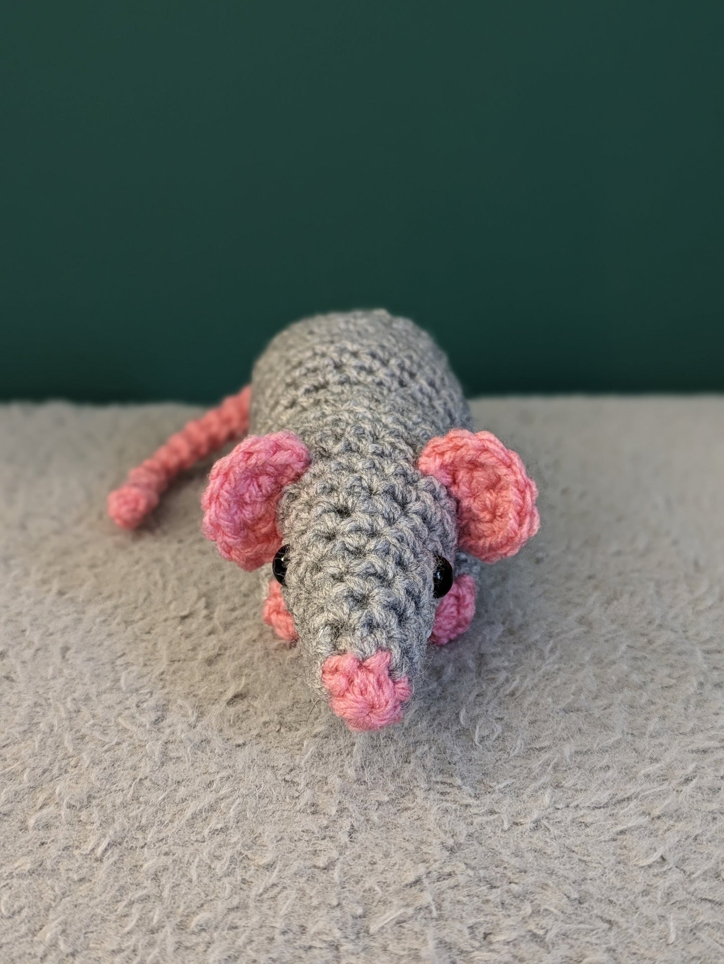 Crochet Pet Rat, Desk Buddy, Rat Lover Gift, Pink Rat Tail, Animal Plush, Personalised Pet Portrait, Memorial Keepsake Pet, Mouse, Rodent