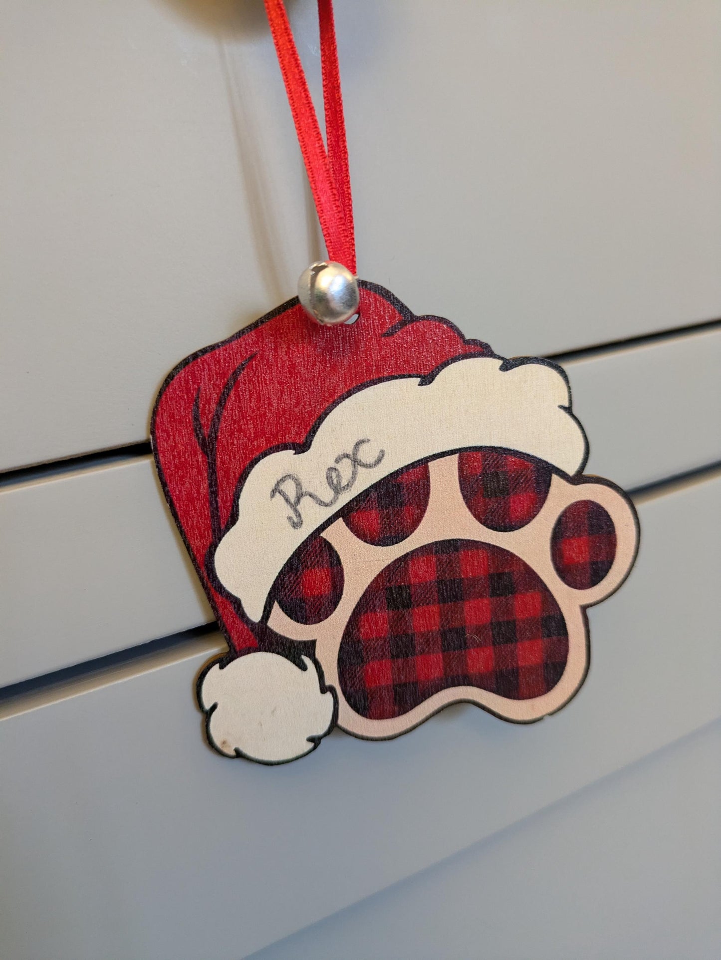 Personalized Dog Ornament, Tartan Christmas Tree Decoration, Cat Paw, Dog Bone, Wooden Pet Memorial Gift, Dog Lover, Secret Santa, Cracker