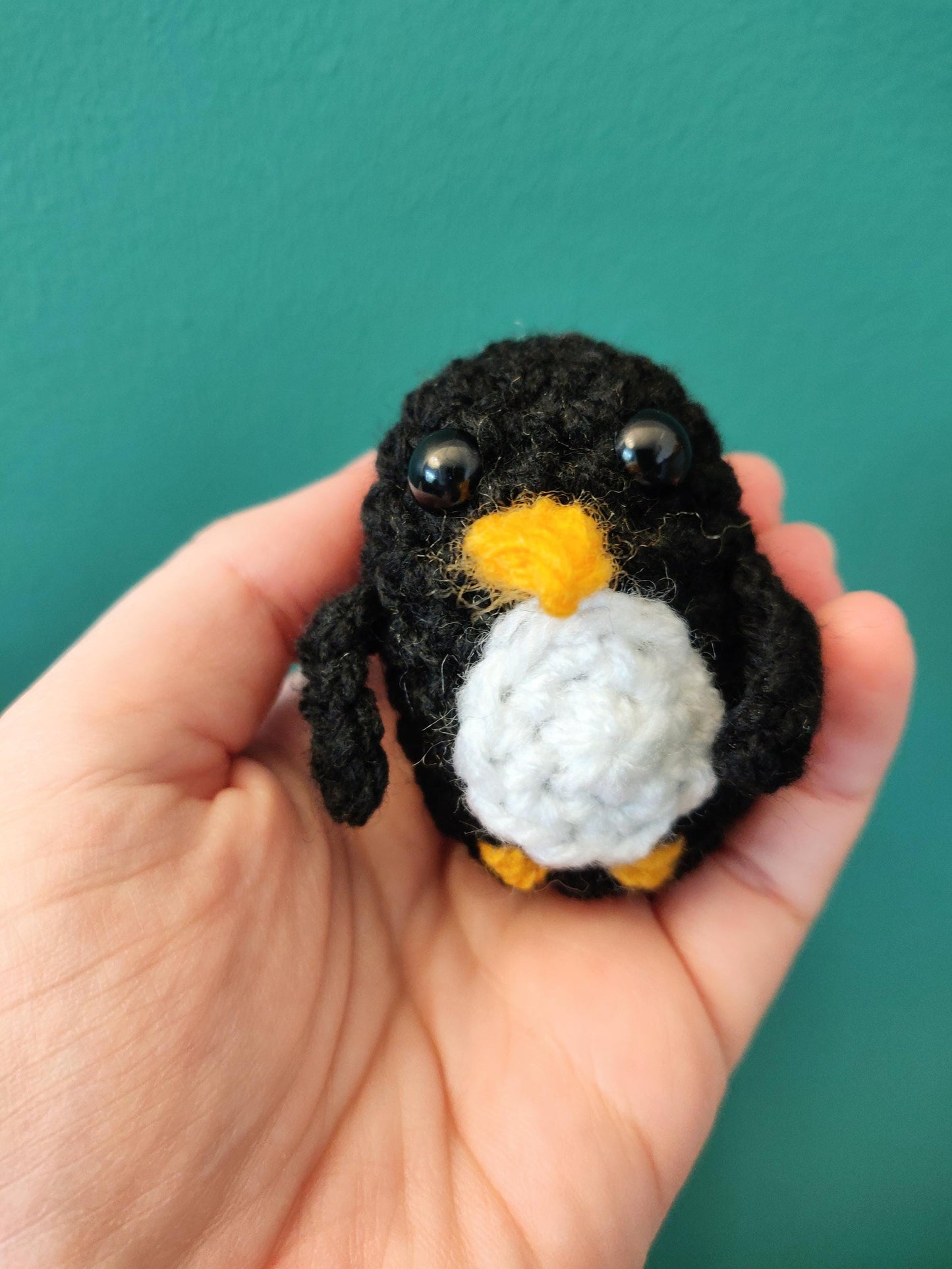 Positive Penguin Pocket Hug, Penguin Lover Gift, Mini Crochet Penguin Pet, Fun Gift For Friend, Exam Good Luck, School Pocket Token, Anxiety