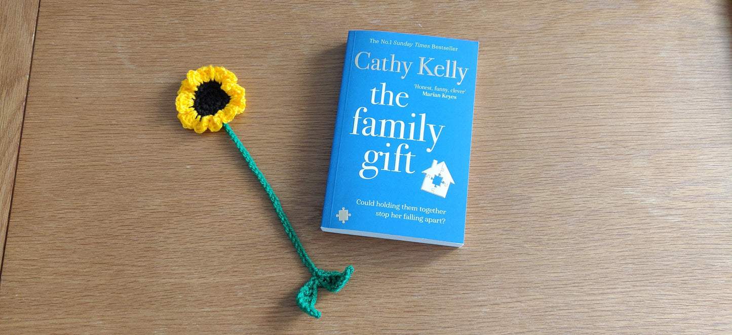 Crochet Sunflower Bookmark, Book Lover Gift