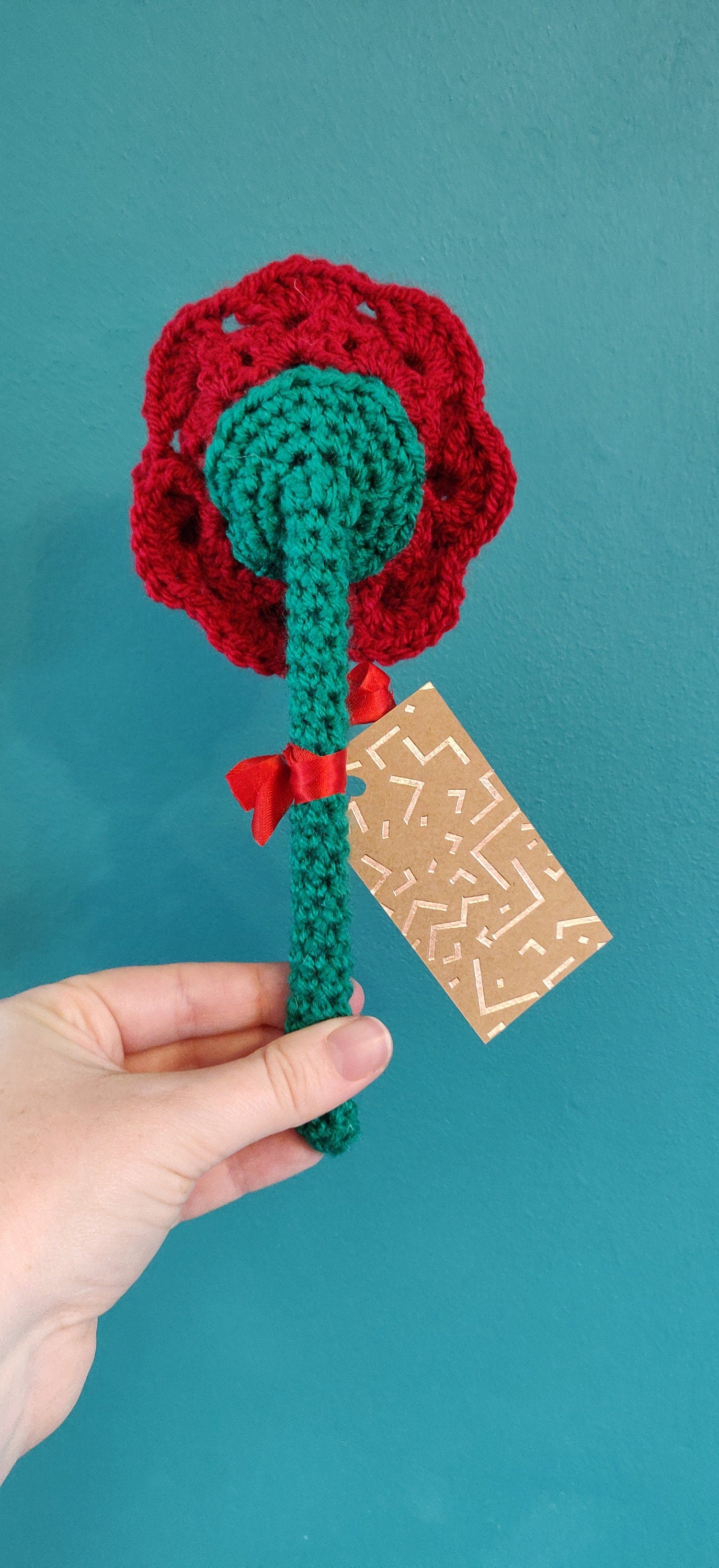 Personalized Crocheted Rose, Birthday Gift for Mum, Forever Flower