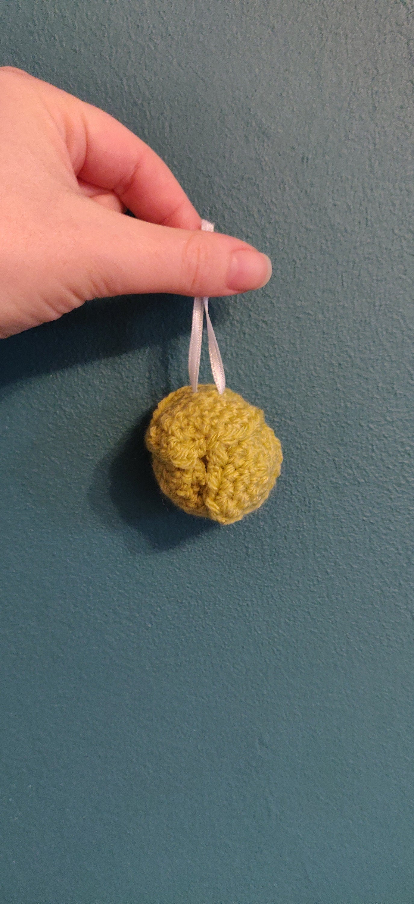 Crochet Brussel Sprout Christmas Ornament, Sprout Lover Gift