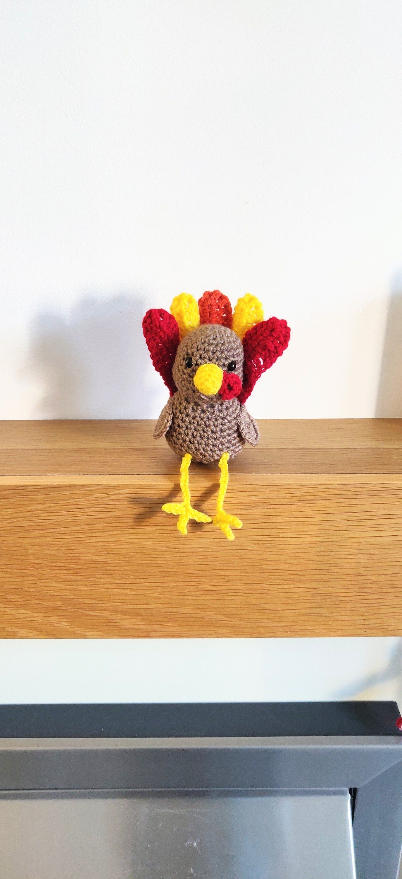Thanksgiving Turkey Decoration Gift, Turkey Figurine, Shelf Sitter, Table Decor, Turkey Day Keepsake, Tiered Tray, Crochet Turkey Ornament