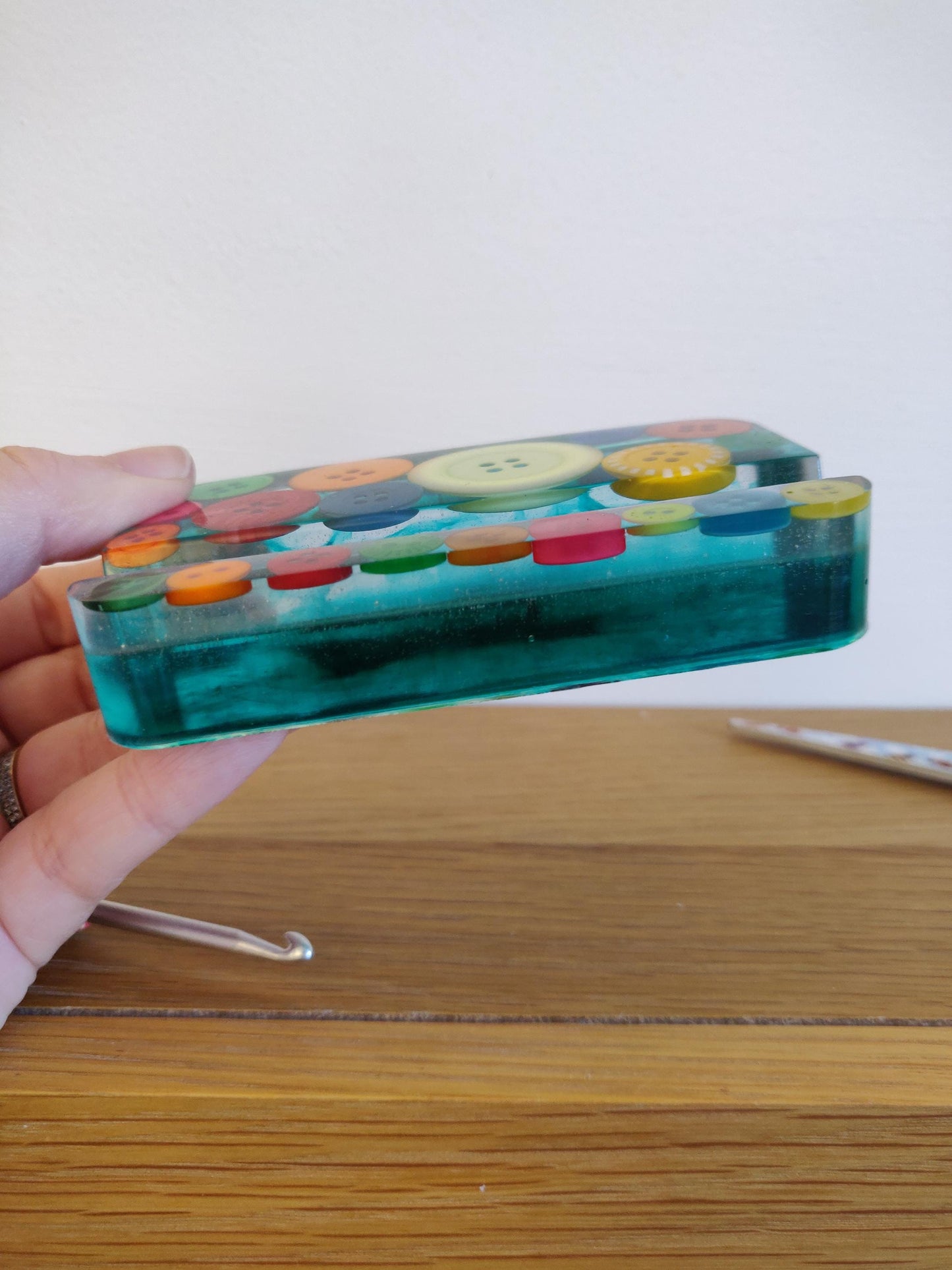 Button Phone Stand, Green Button  Craft Lover Gift, Desk Decor, Crafty Phone Holder, Phone Display, Tablet Stand, New Home, New Job Gift