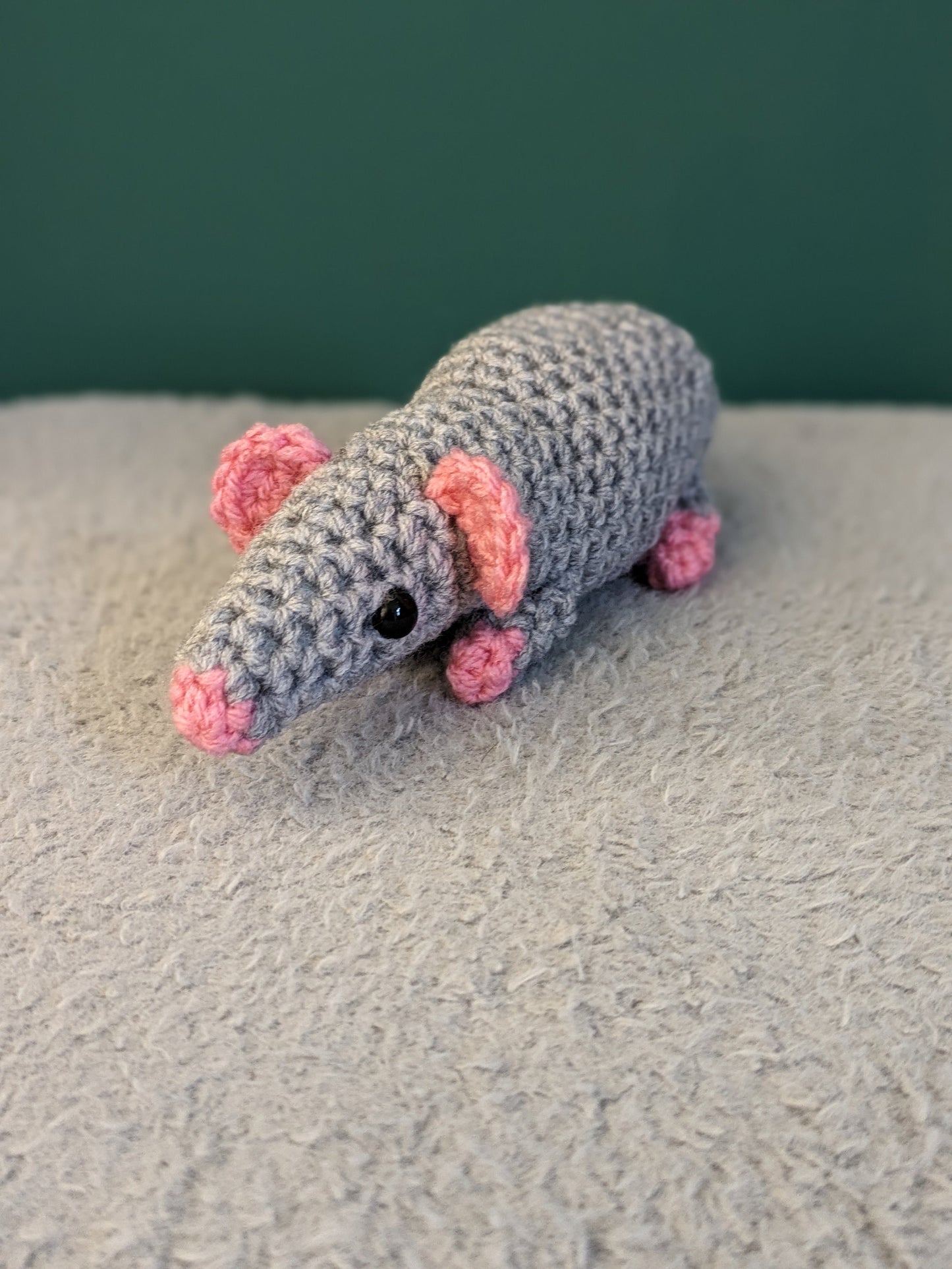 Crochet Pet Rat, Desk Buddy, Rat Lover Gift, Pink Rat Tail, Animal Plush, Personalised Pet Portrait, Memorial Keepsake Pet, Mouse, Rodent