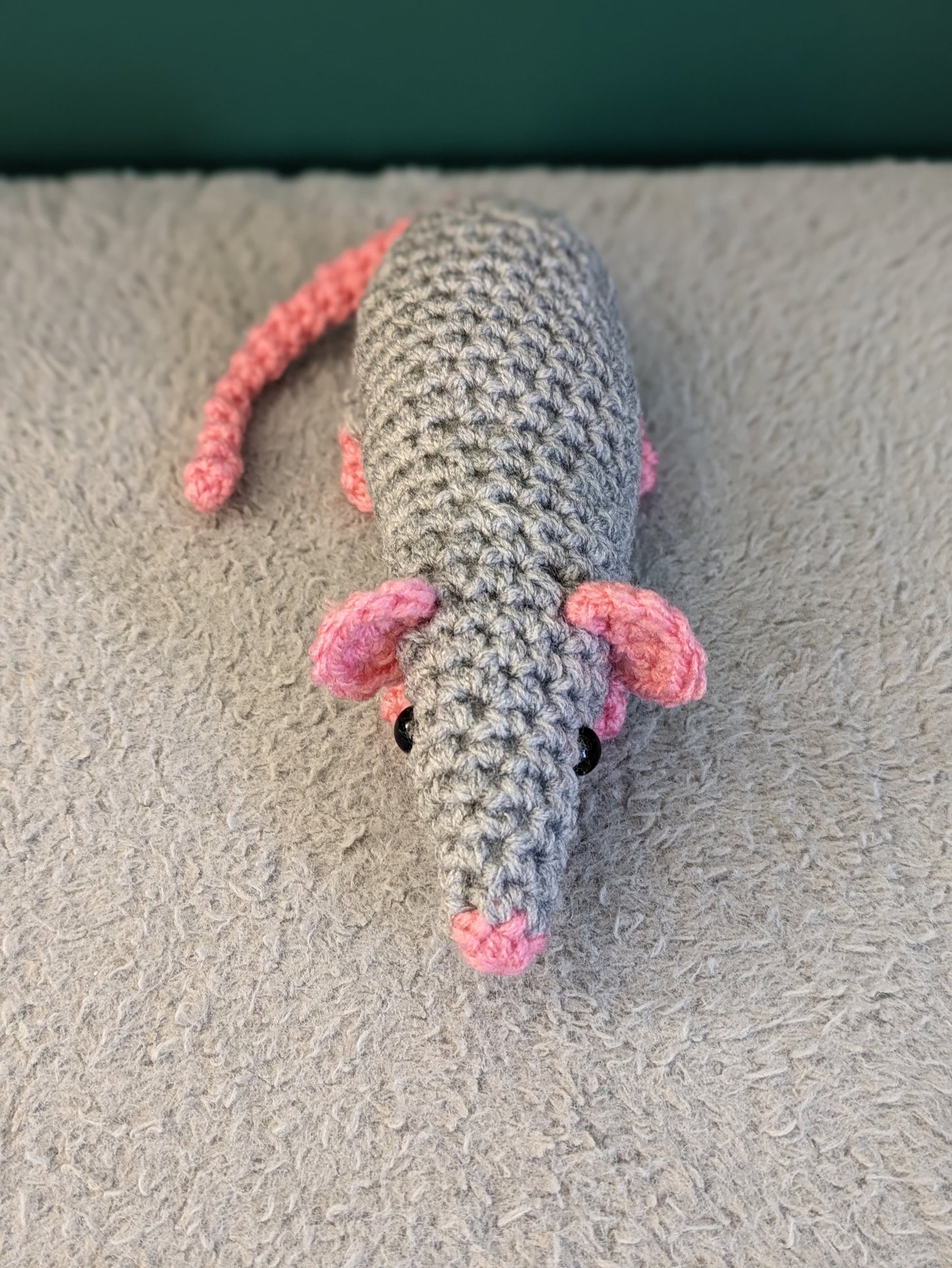 Crochet Pet Rat, Desk Buddy, Rat Lover Gift, Pink Rat Tail, Animal Plush, Personalised Pet Portrait, Memorial Keepsake Pet, Mouse, Rodent
