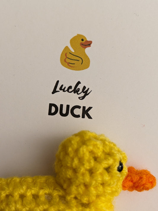 Lucky Duck Card, Good Luck Gift, New Job, New Home, Exams, Yellow Rubber Duck, Fun Gift, Duck Lover