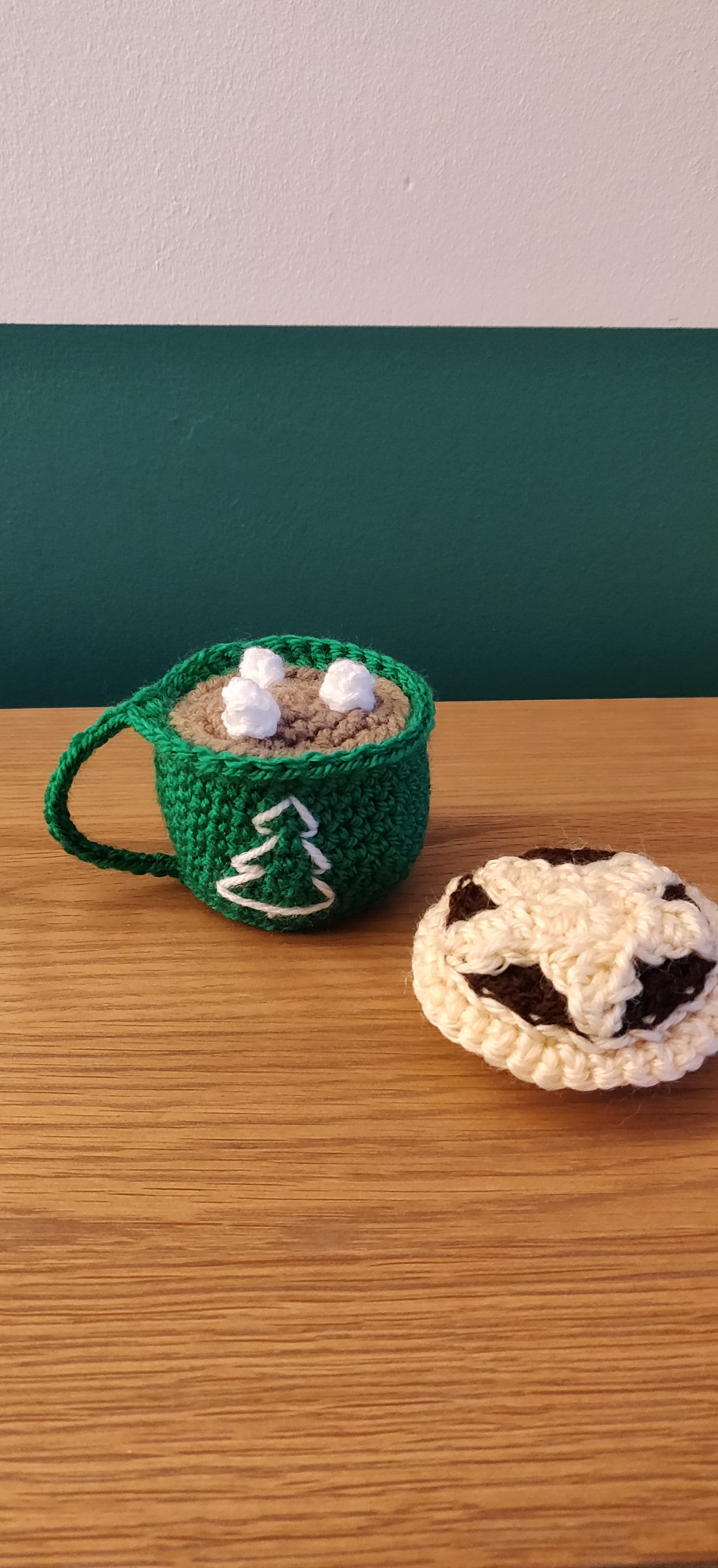 Crochet Christmas Mug Ornament, Hot Cocoa Decoration