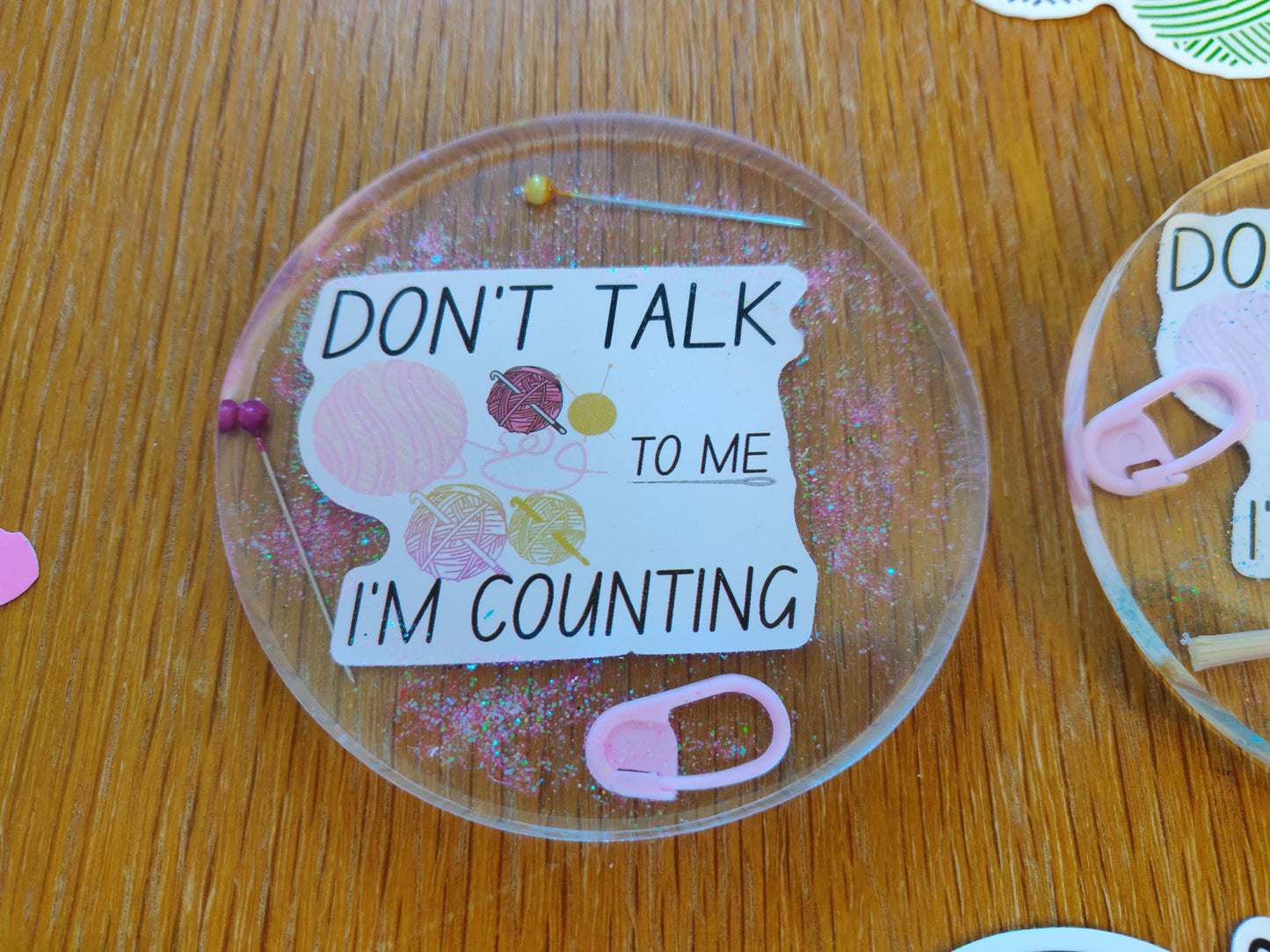 Crochet Lover Coaster, Don't Talk to me I'm Counting, Craft Room Decor, Resin Paperweight, Unique Fun Gift for Crocheter, Knitting, Sewer