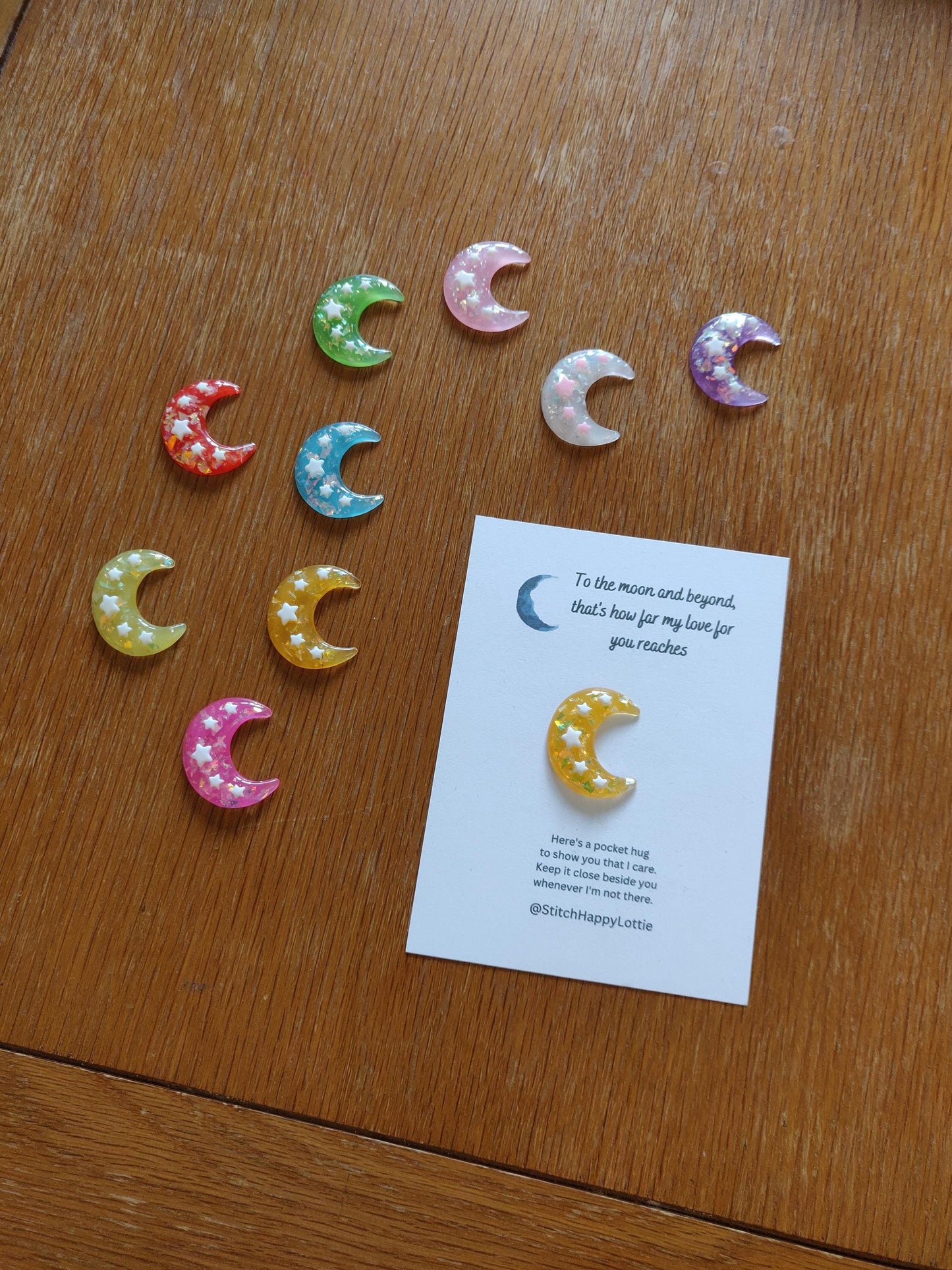 Resin Moon Pocket Hug Token: Thinking of You Gift