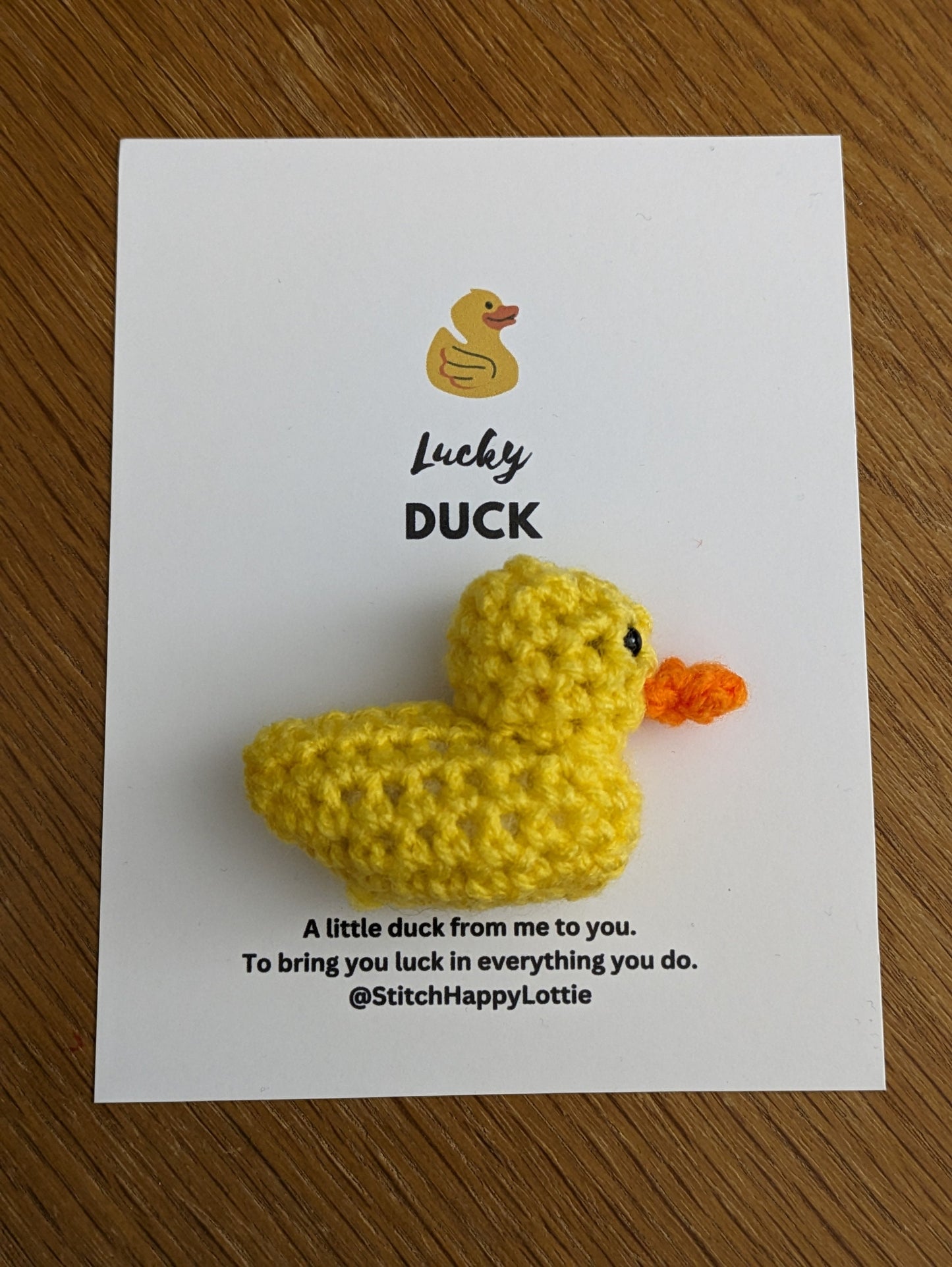 Lucky Duck Card, Good Luck Gift, New Job, New Home, Exams, Yellow Rubber Duck, Fun Gift, Duck Lover