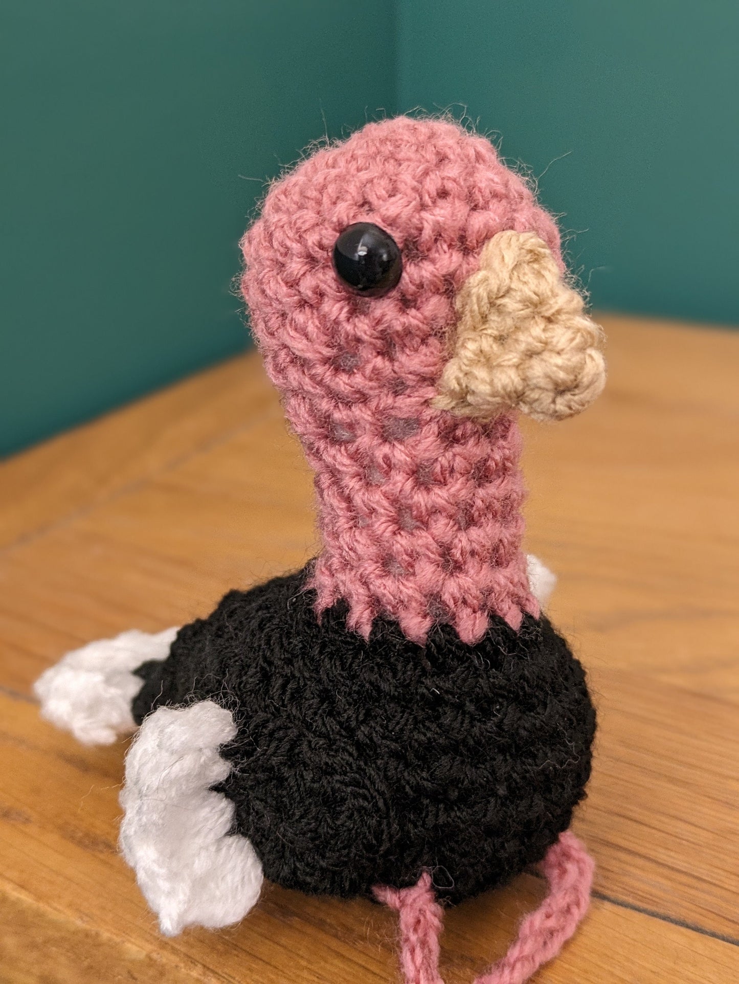 Ostrich Gift, Ostrich Feather Boa, Bird Figurine, Plush, Birthday Gift, Ostrich Egg, Head in the Sand, Emu Bird Ornament, Crochet Bird
