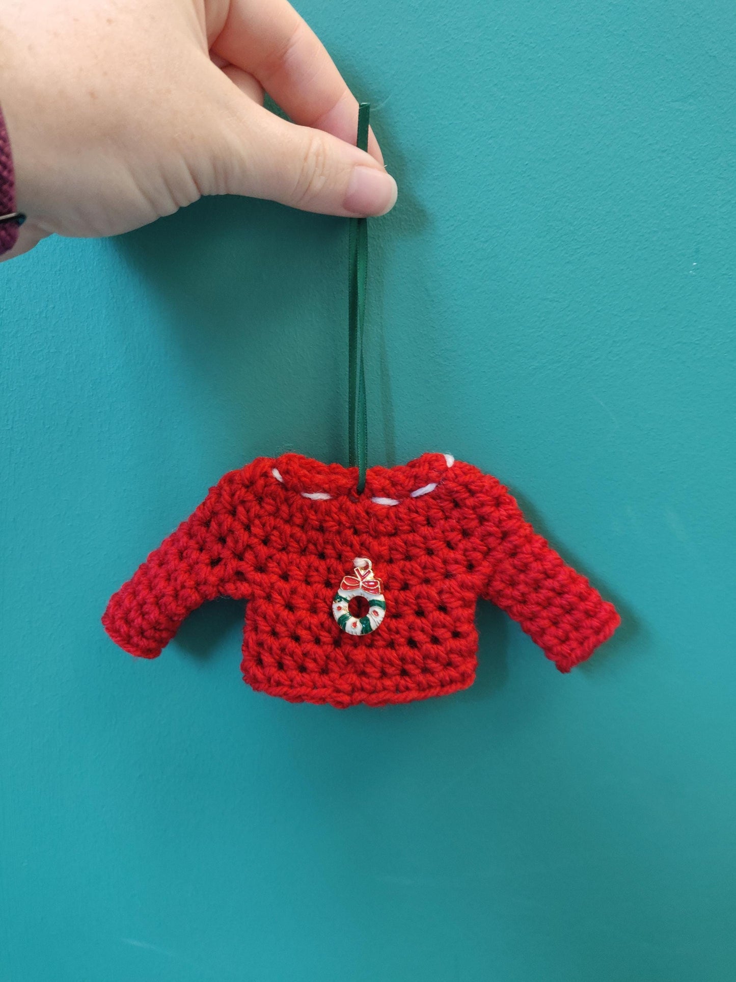 Christmas Jumper Hanging Decoration, Mini Ugly Xmas Sweatshirt, Xmas Charms, Red & Green Tree Dec, Fun Gift, Secret Santa,