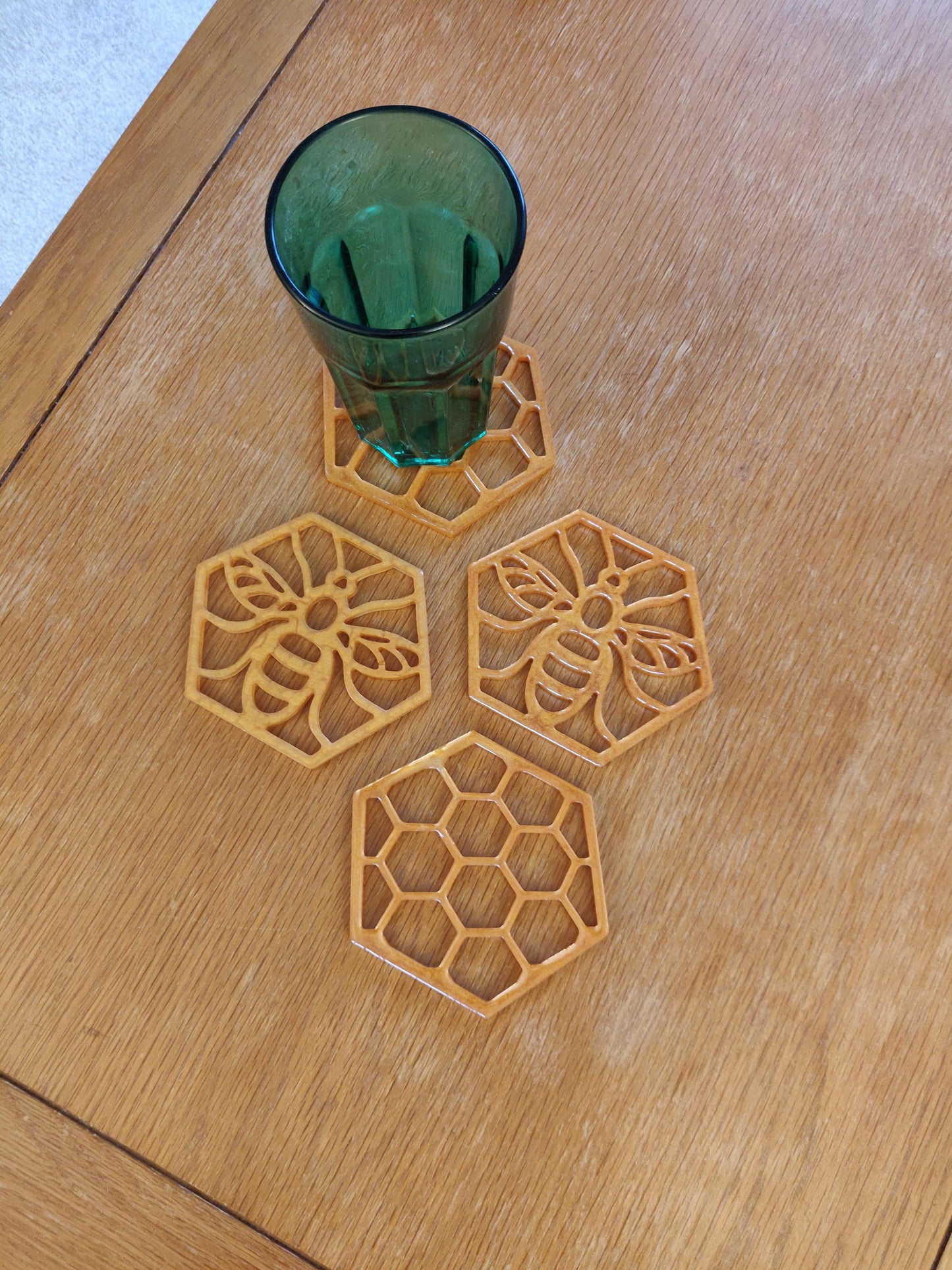 Floral Epoxy Resin Coaster, Dried Flower Decor, Emerald Green Coaster Set, Blue and White Unique Floral Coaster, Housewarming Table Gift