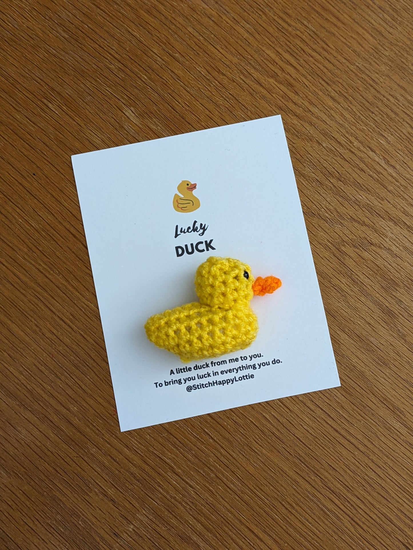 Lucky Duck Card, Good Luck Gift, New Job, New Home, Exams, Yellow Rubber Duck, Fun Gift, Duck Lover