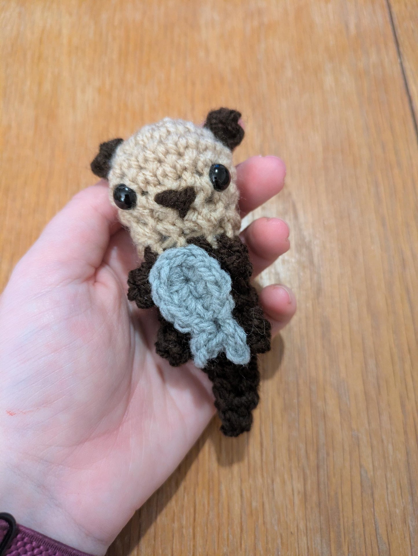 Crochet Otter Pocket Hug, Positive Gift