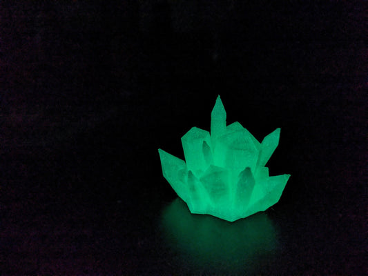 Glow in the Dark Crystal, White Crystal Formation, Gothic Ornament, Halloween Decoration, Green Gems, Light Up, 3D Printed Tiered Tray