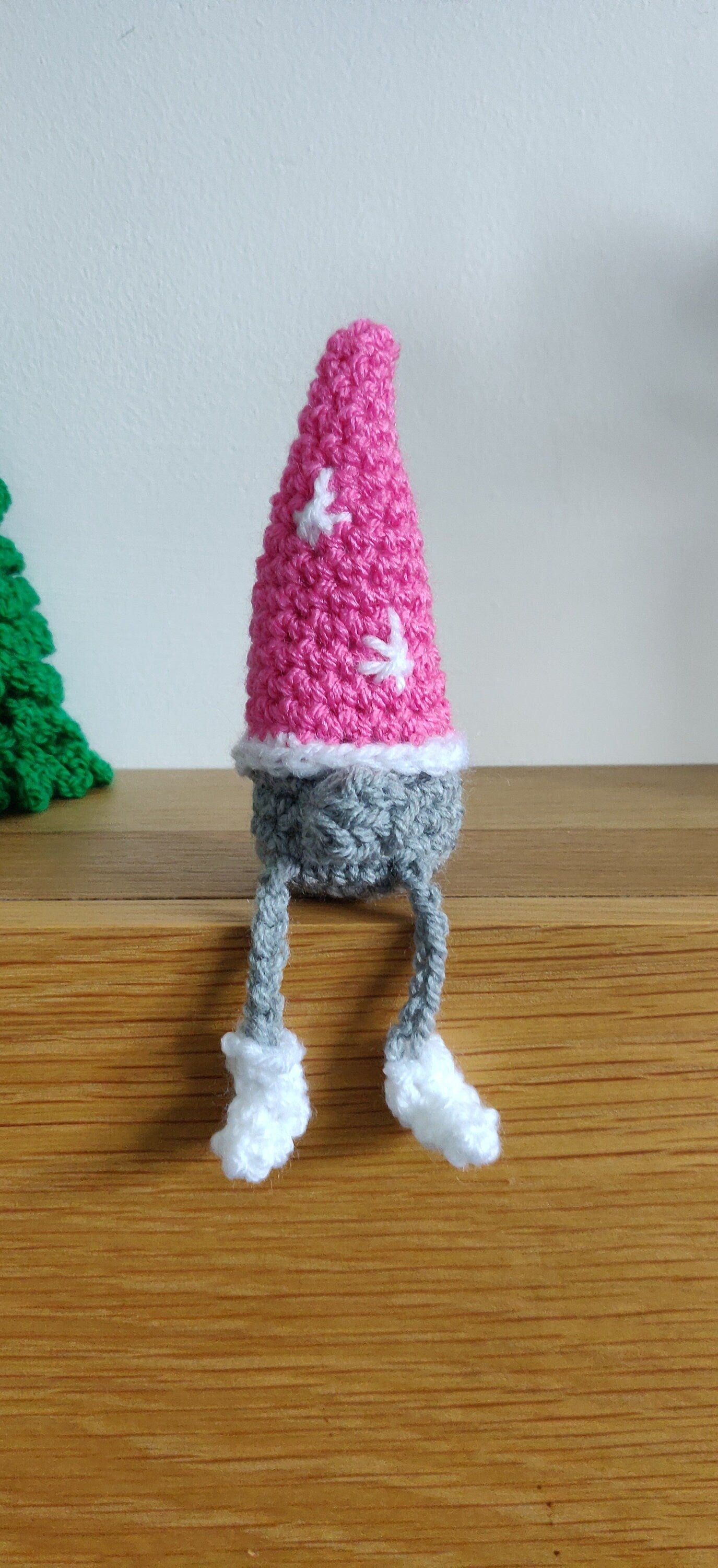 Set of Three Mini Gnomes, Gonk Christmas Decoration, Elf Shelf Sitter, Shelf Buddy, Gnome Figurine, Pink Gnome Gift, Red and Green Gonk