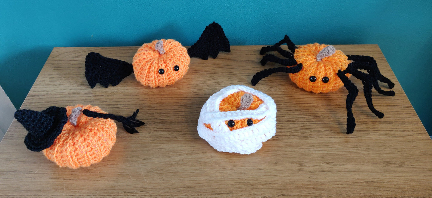 Crochet Mummy Pumpkin, Halloween Decoration