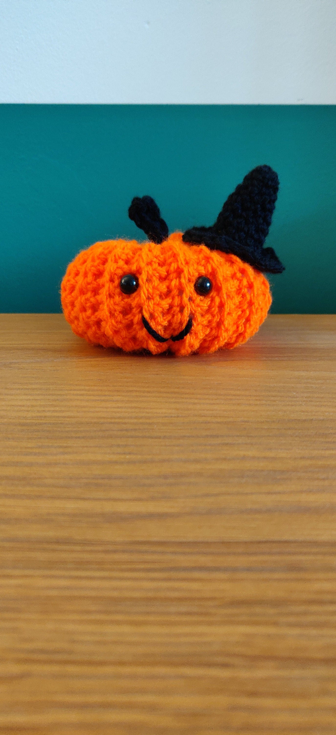 Witch Pumpkin Halloween Decorations, Crochet Pumpkin with Witches Hat, Witch Decorations, Pumpkin Decor, Witchy Decor, Witch Hat Gift