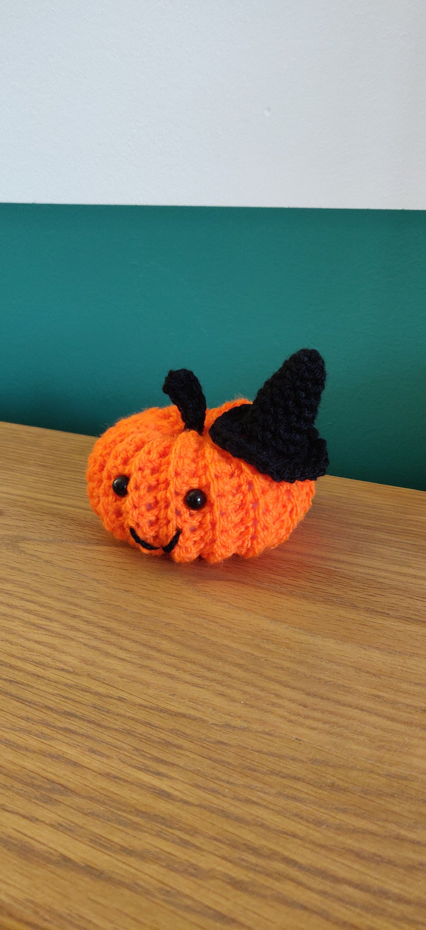 Witch Pumpkin Halloween Decorations, Crochet Pumpkin with Witches Hat, Witch Decorations, Pumpkin Decor, Witchy Decor, Witch Hat Gift
