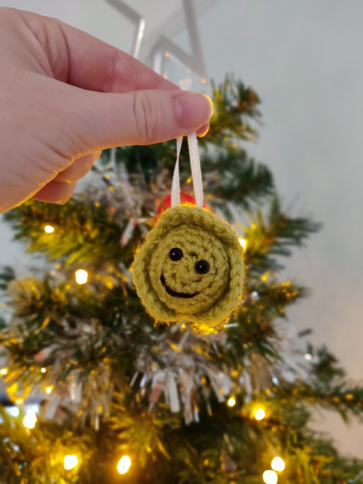 Crochet Brussel Sprout Christmas Ornament, Sprout Lover Gift