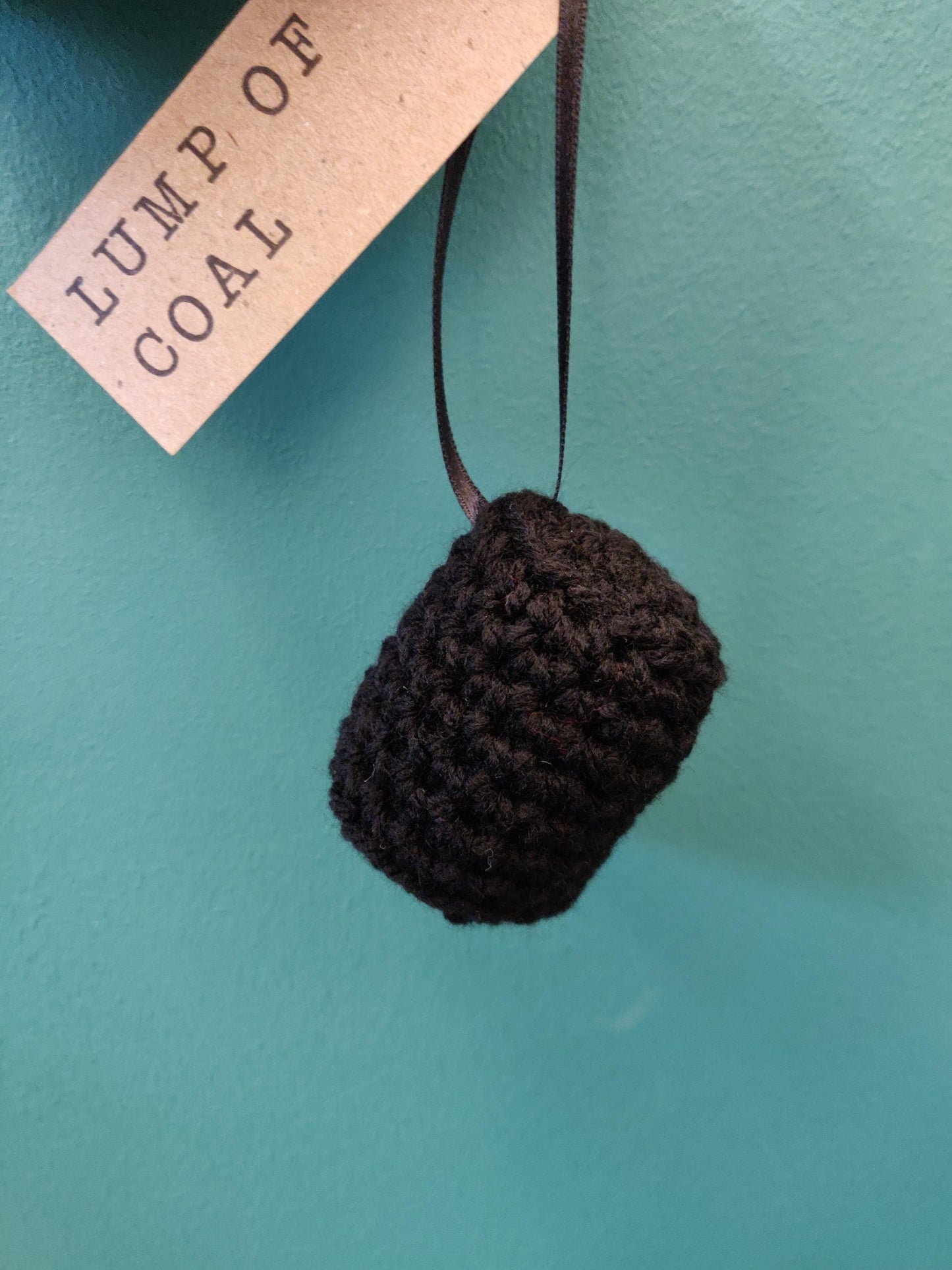 Lump of Coal, Naughty List Gift, Stocking Filler, Joke Christmas Gift, Funny Novelty Present, Crochet Hanging Ornament, Adult Gift