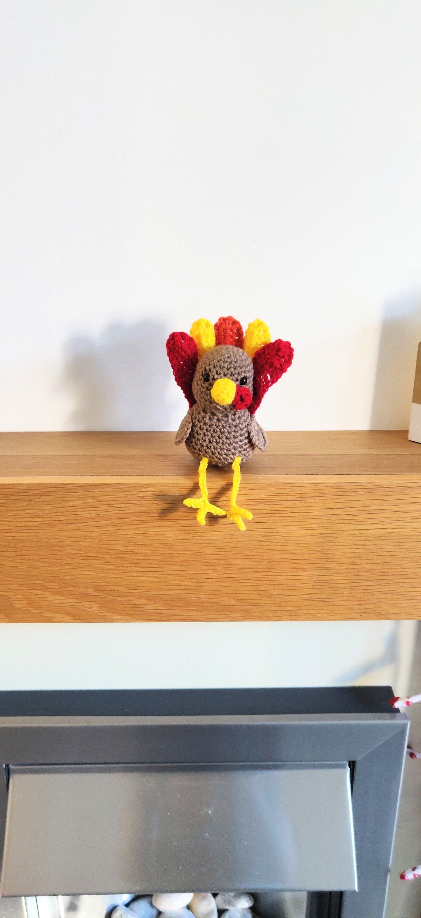 Thanksgiving Turkey Decoration Gift, Turkey Figurine, Shelf Sitter, Table Decor, Turkey Day Keepsake, Tiered Tray, Crochet Turkey Ornament