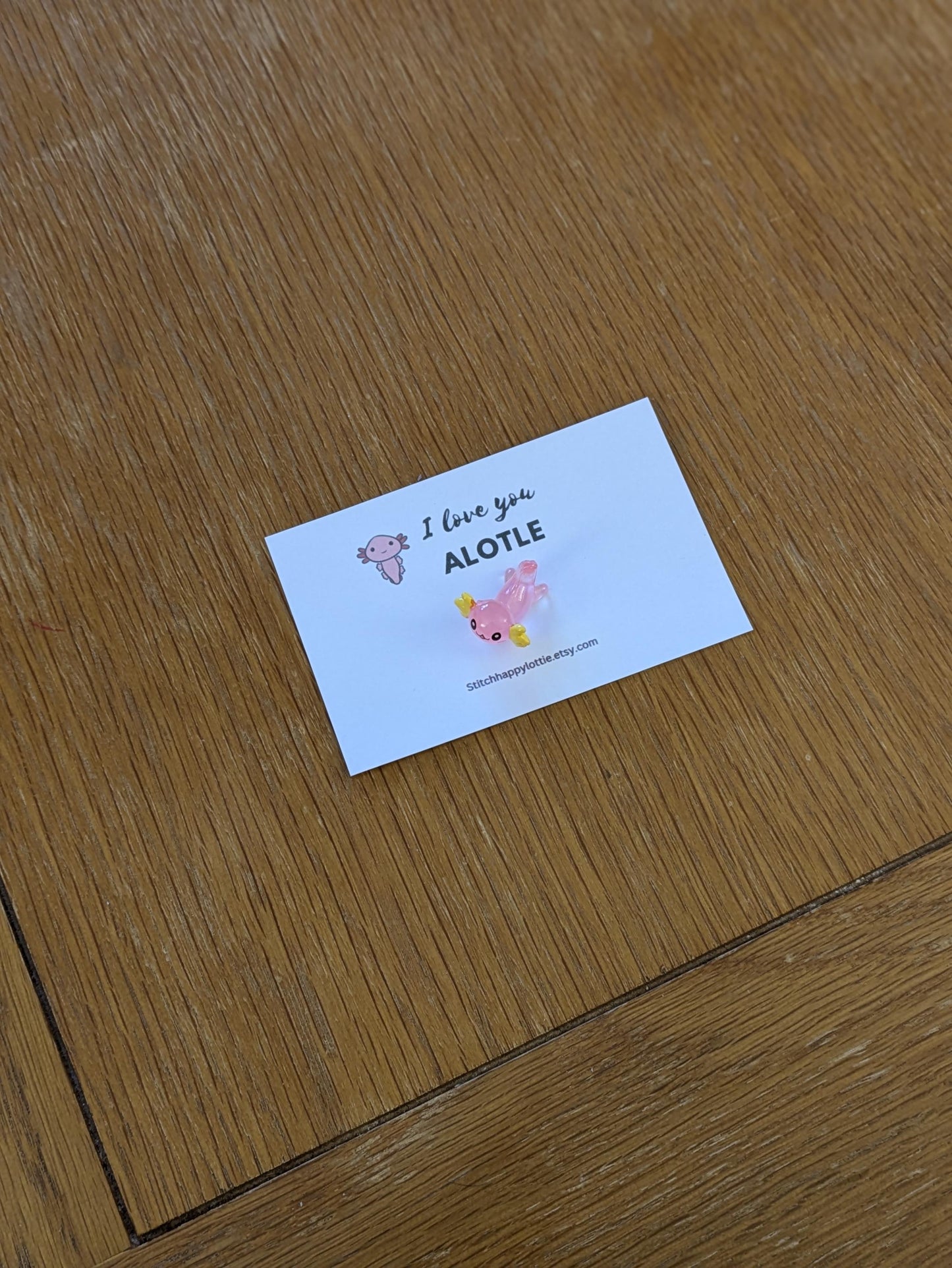 I Love You Alotle, Axolotl Pocket Hug, Salamander, Mini Axolotl, Stocking Filler, Birthday Gift for Him, Her, Valentine, Anniversary