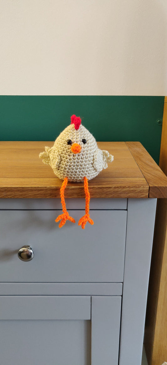 Chicken Shelf Sitter, Hen Gift, Shelf Buddy, Chicken Ornament, Figurine, Plush, Chicken Home Decor, Hen on Nest,