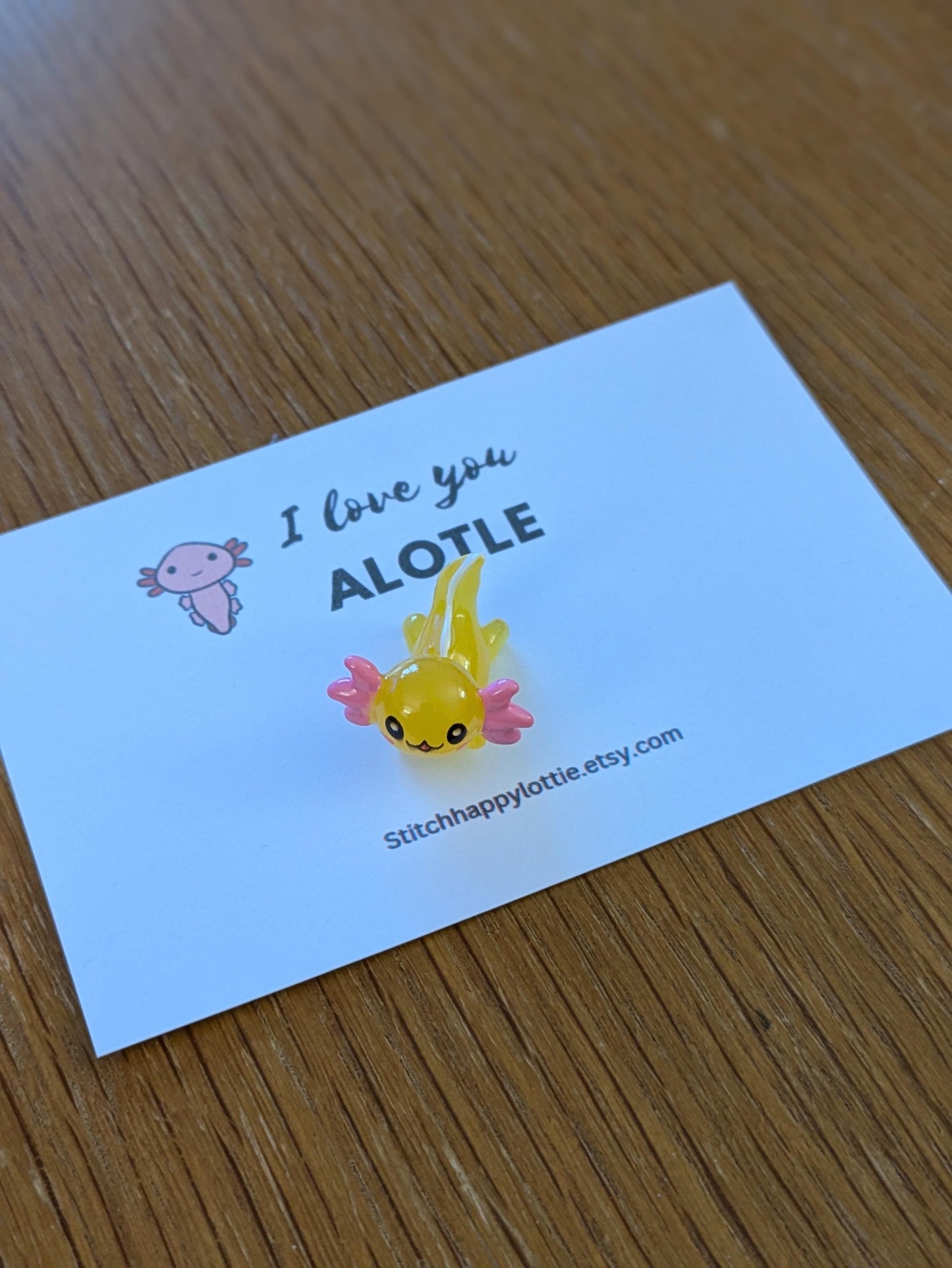 I Love You Alotle, Axolotl Pocket Hug, Salamander, Mini Axolotl, Stocking Filler, Birthday Gift for Him, Her, Valentine, Anniversary
