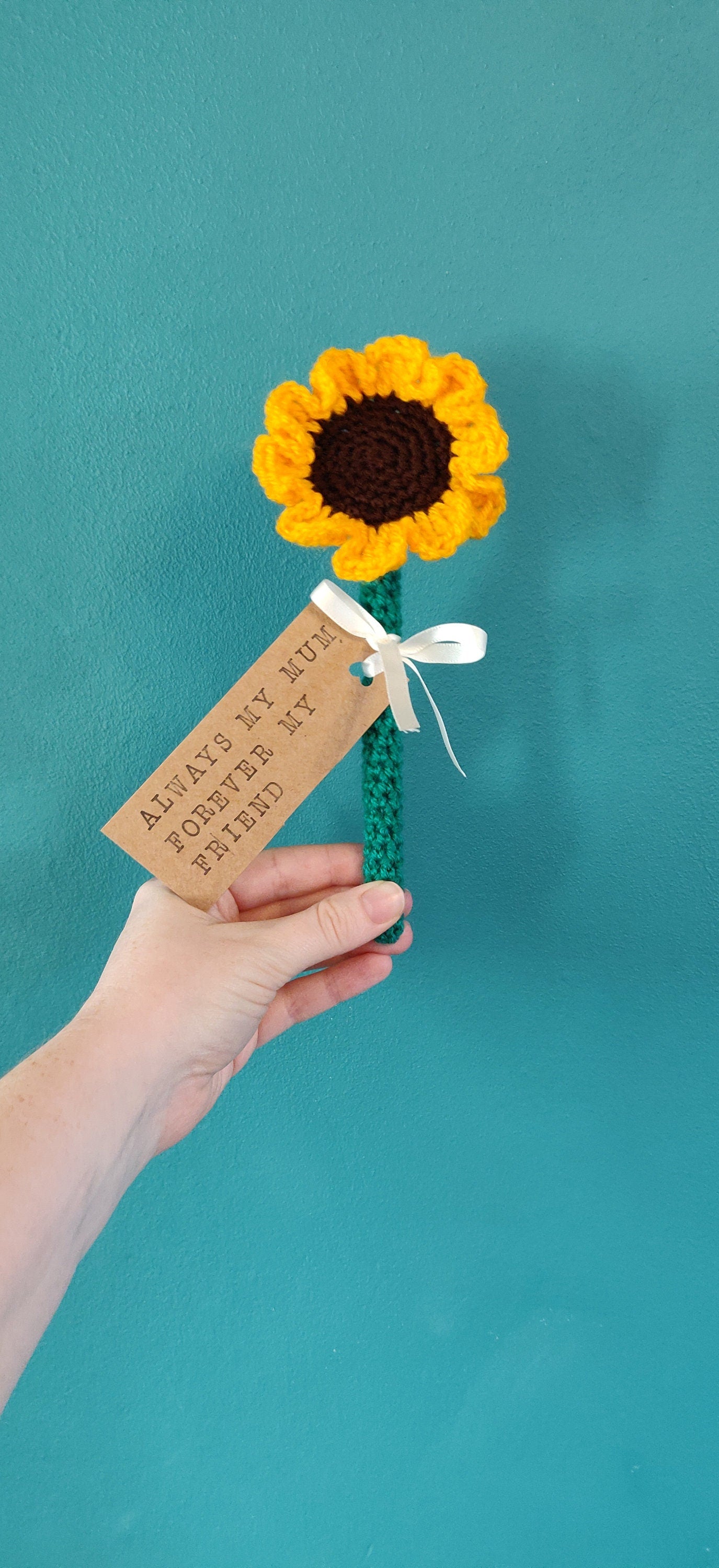 Personalized Crocheted Rose, Birthday Gift for Mum, Forever Flower
