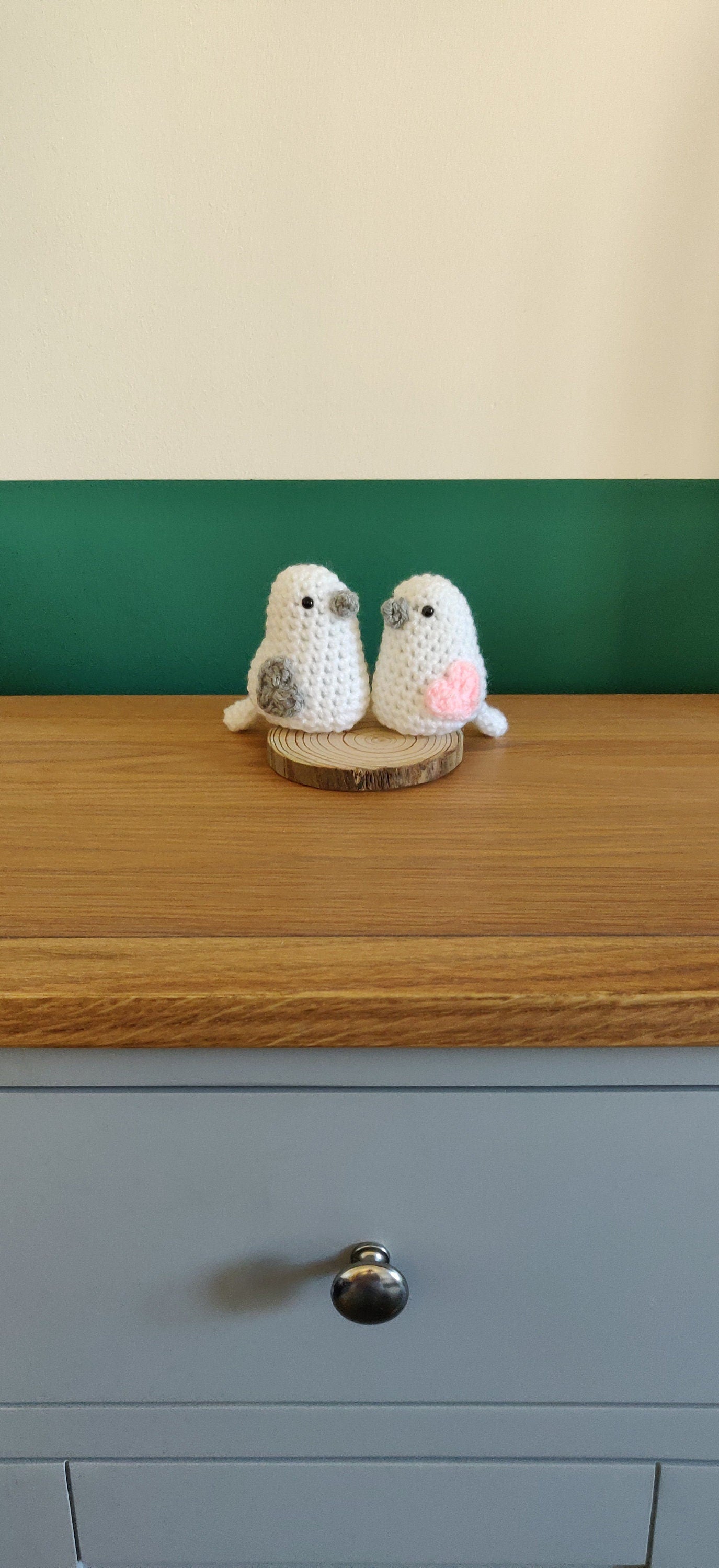 Love Bird Ornament, Wedding, Engagement, Anniversary, Valentine's Gift, LoveBird Decoration, Crochet Bird, Gift for Wife, Girlfriend, Couple
