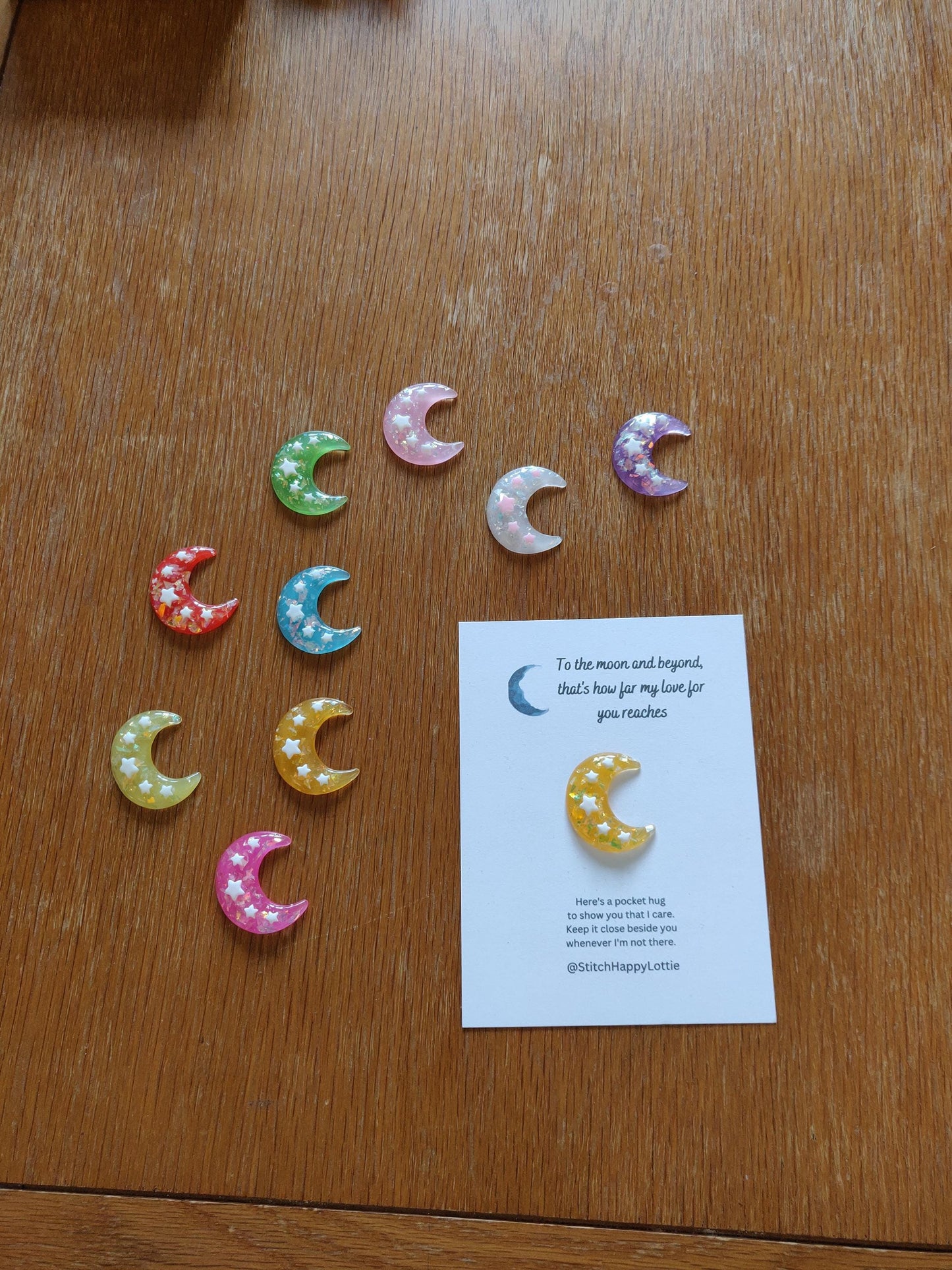 Resin Moon Pocket Hug Token: Thinking of You Gift