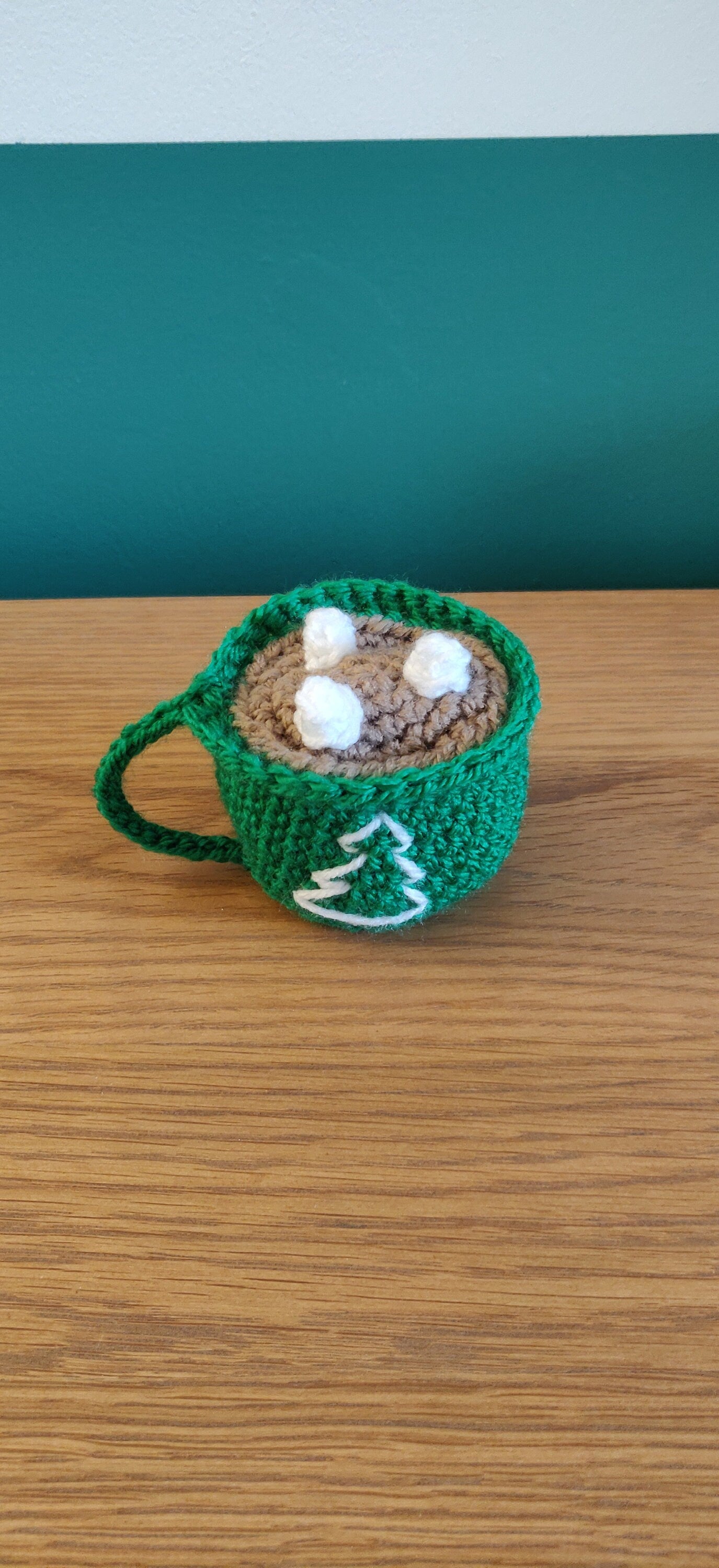 Crochet Mince Pie and Hot Chocolate Christmas Ornaments, Set of Two