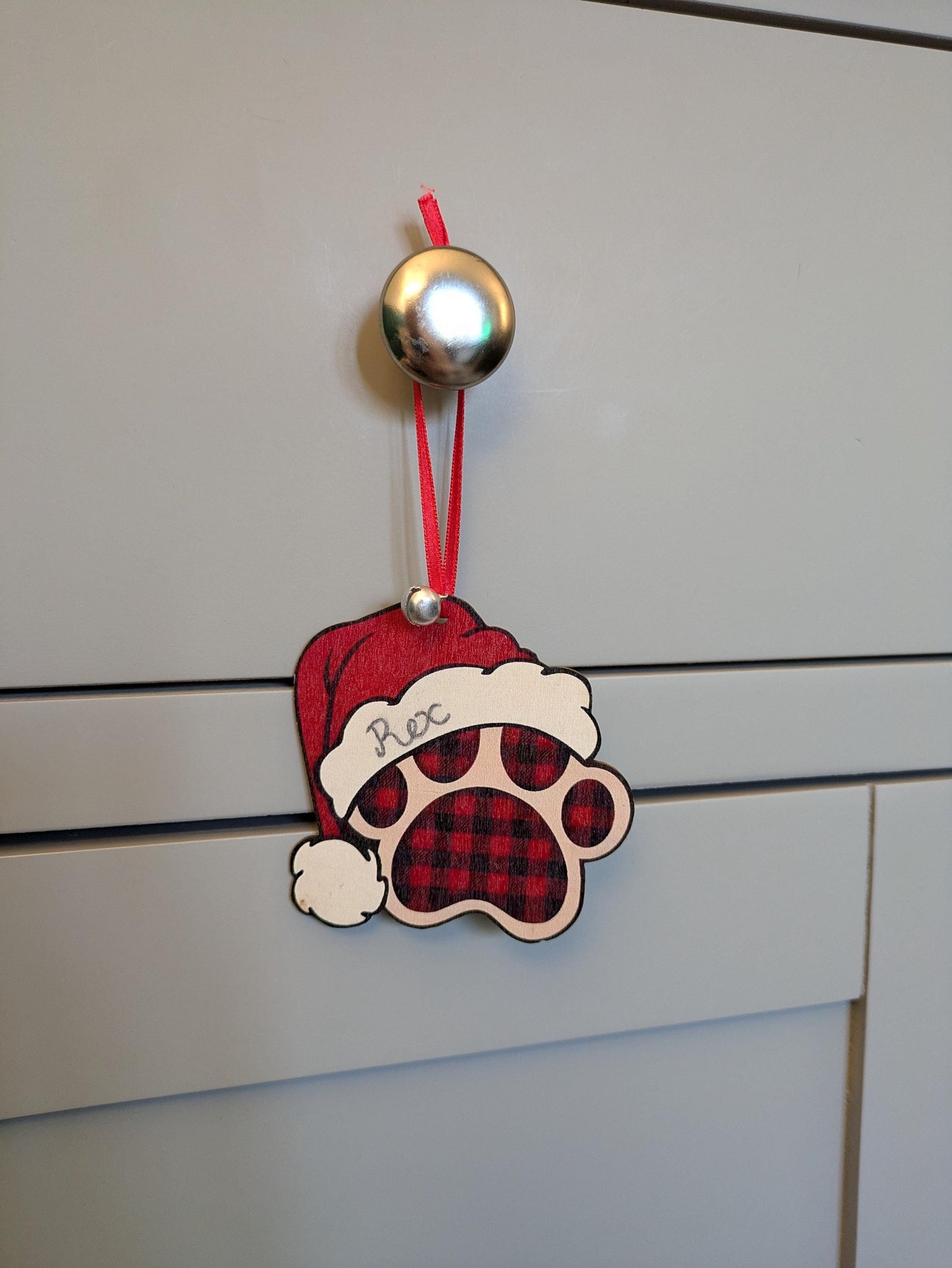 Personalized Dog Ornament, Tartan Christmas Tree Decoration, Cat Paw, Dog Bone, Wooden Pet Memorial Gift, Dog Lover, Secret Santa, Cracker