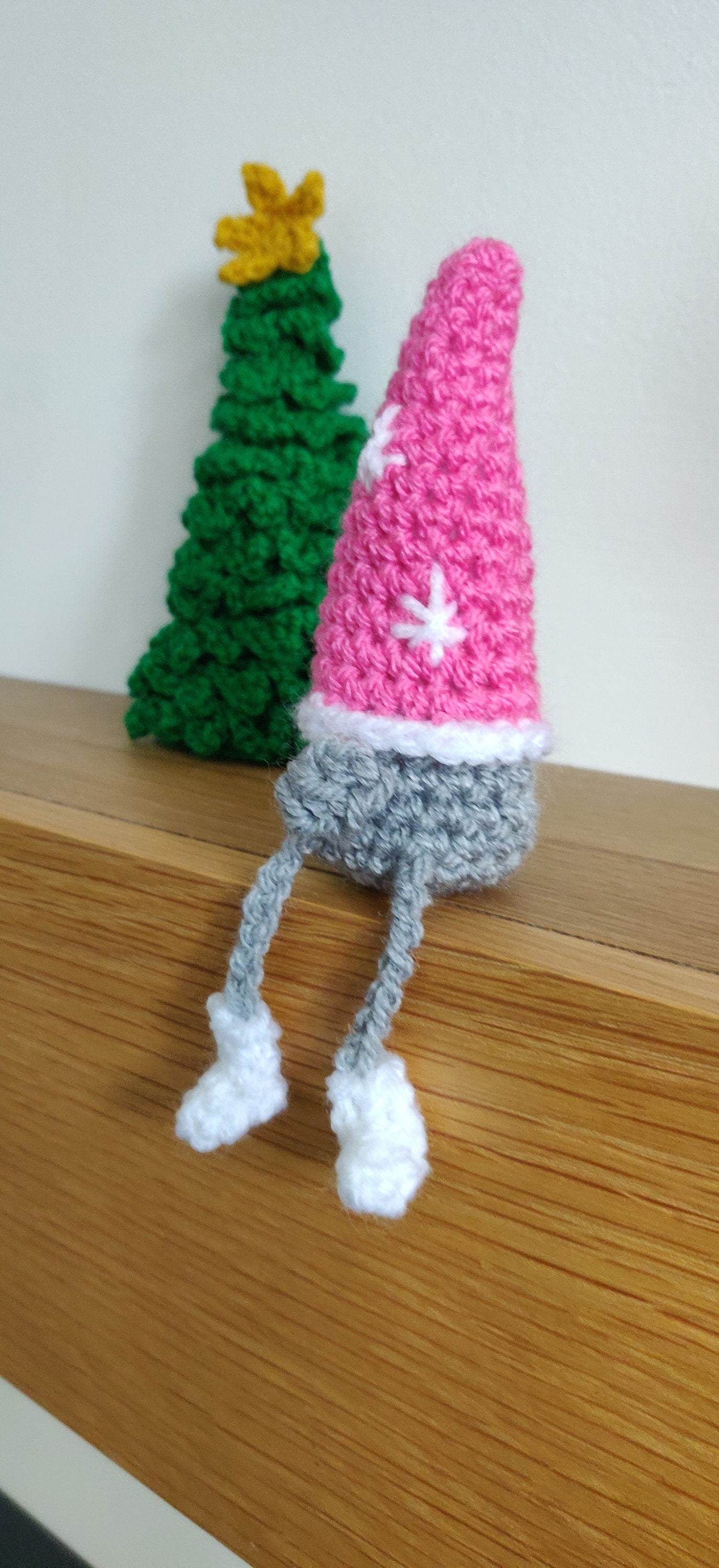 Pink Christmas Gnome, Shelf Sitter Decoration