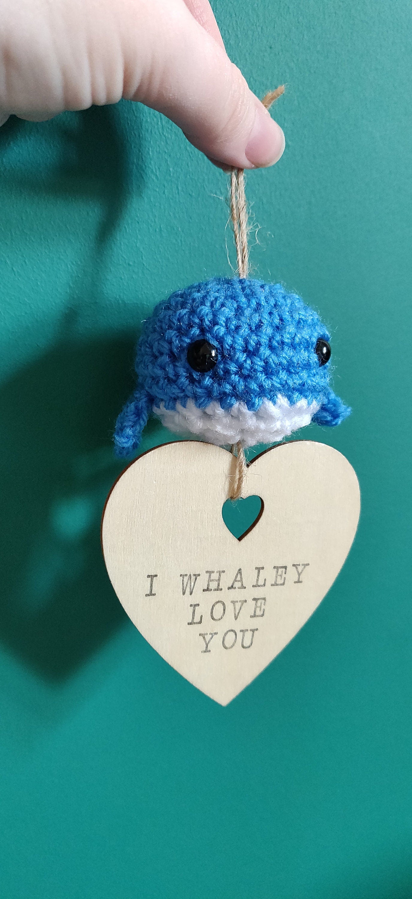 I Whaley Love You Sign, Whale Hanging Decoration, Valentine's Day Gift, I Really Love You, Crochet Blue Whale, Gift for Girlfriend, Wife