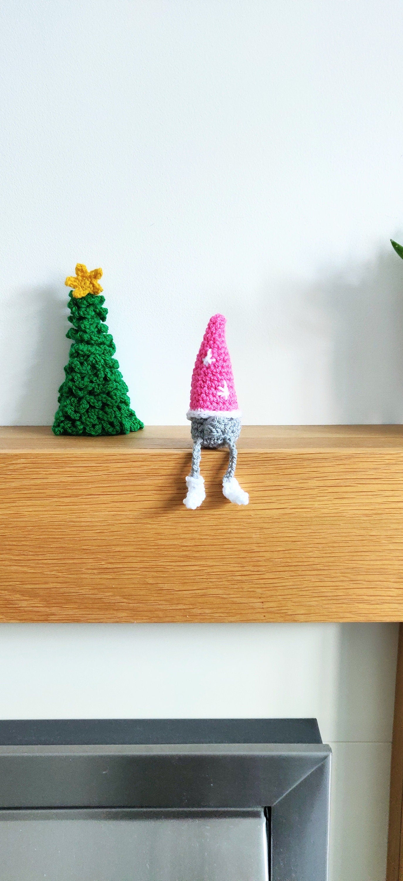 Set of Three Mini Gnomes, Gonk Christmas Decoration, Elf Shelf Sitter, Shelf Buddy, Gnome Figurine, Pink Gnome Gift, Red and Green Gonk