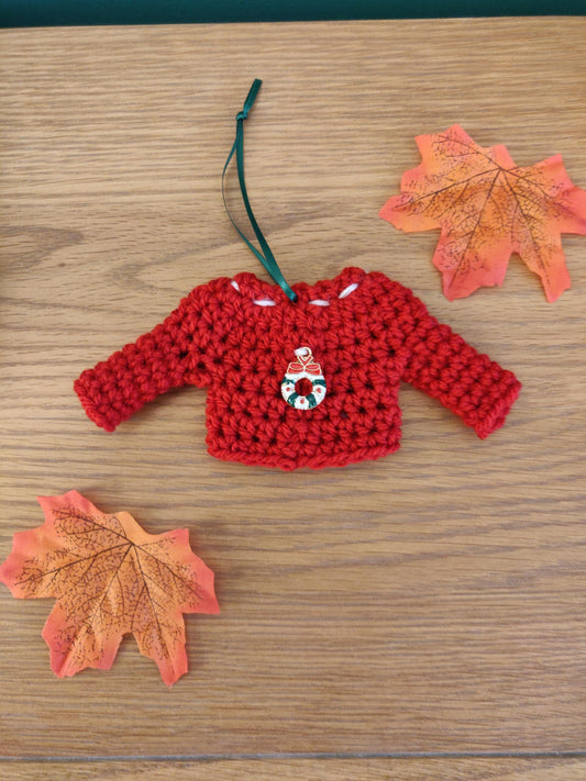 Christmas Jumper Hanging Decoration, Mini Ugly Xmas Sweatshirt, Xmas Charms, Red & Green Tree Dec, Fun Gift, Secret Santa,