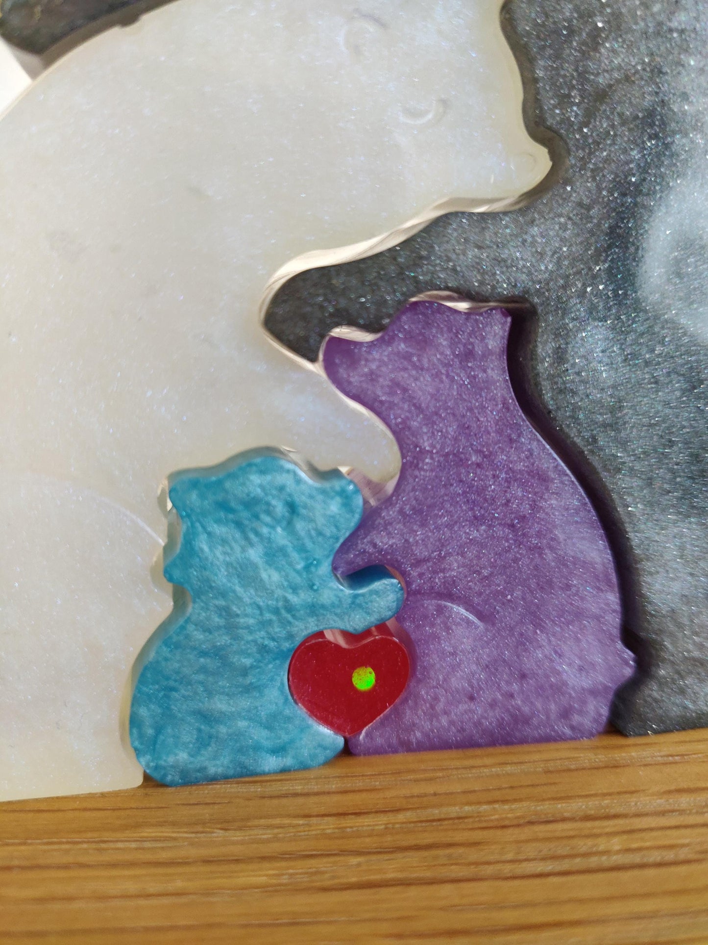 Family Bear Ornament, Resin Bear Figurines, Custom Made Parent and Children, Family of Four, Wedding, Anniversary, New Baby, Christmas Gift