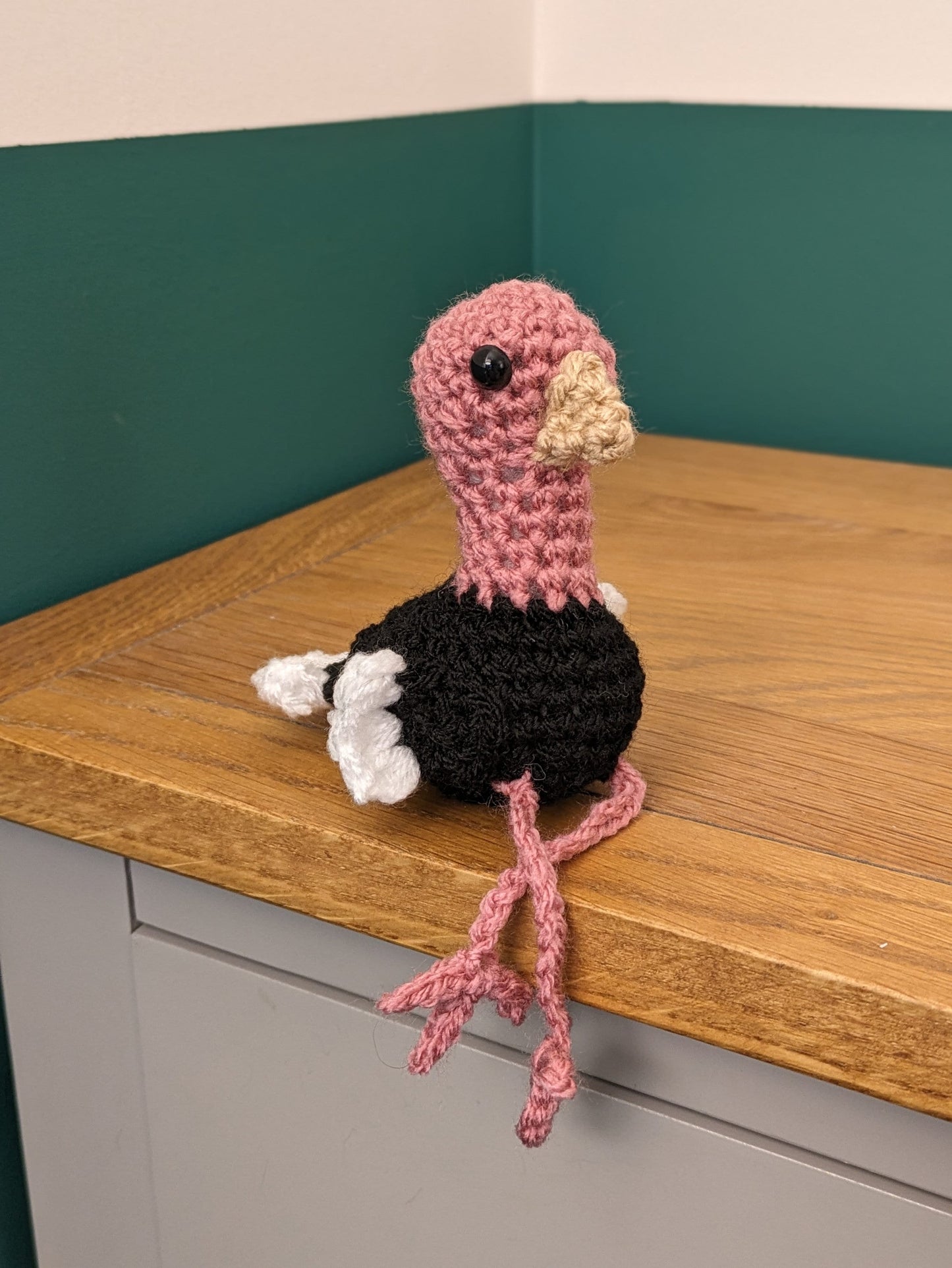 Ostrich Gift, Ostrich Feather Boa, Bird Figurine, Plush, Birthday Gift, Ostrich Egg, Head in the Sand, Emu Bird Ornament, Crochet Bird