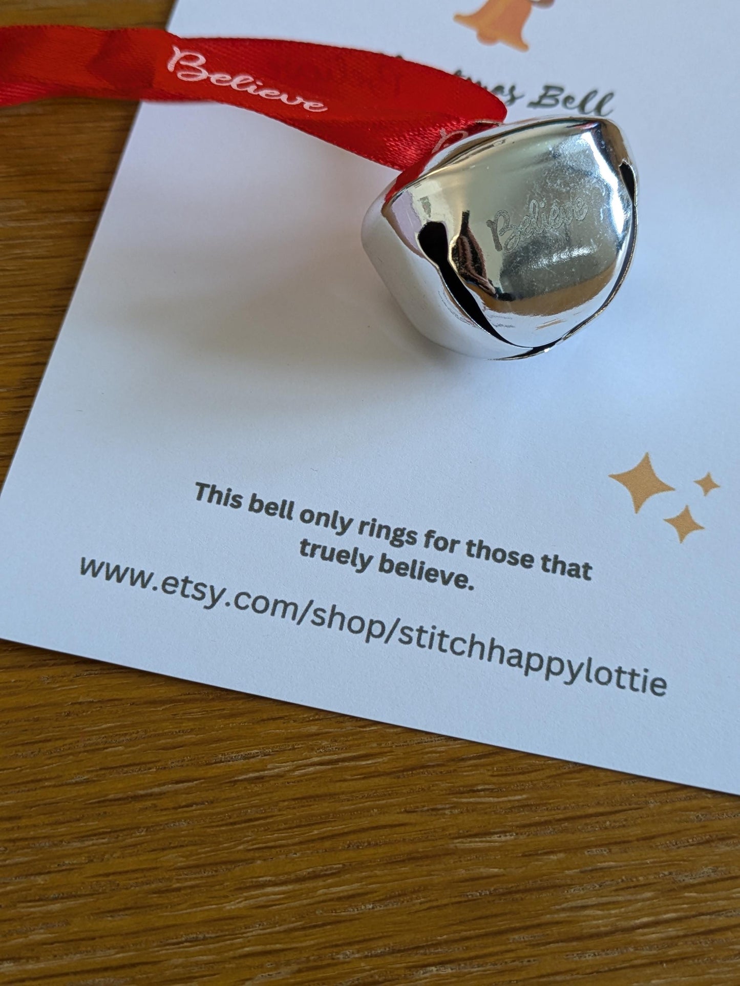 Christmas Bell, I Believe Bell, Hanging Christmas Tree Decoration, Pocket Hug, Bell Only Rings for Those who Believe in Santa, Xmas eve Box