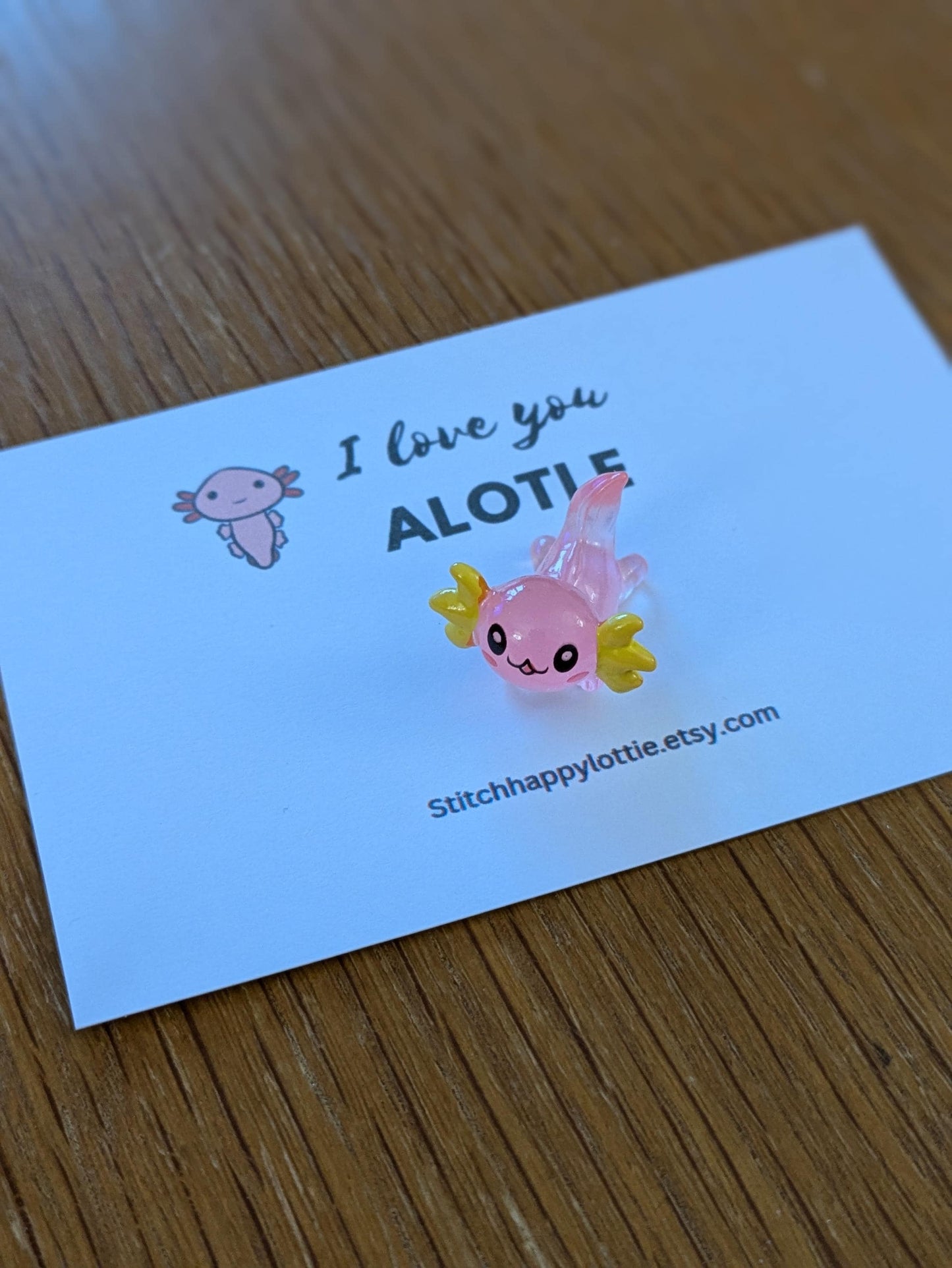 I Love You Alotle, Axolotl Pocket Hug, Salamander, Mini Axolotl, Stocking Filler, Birthday Gift for Him, Her, Valentine, Anniversary