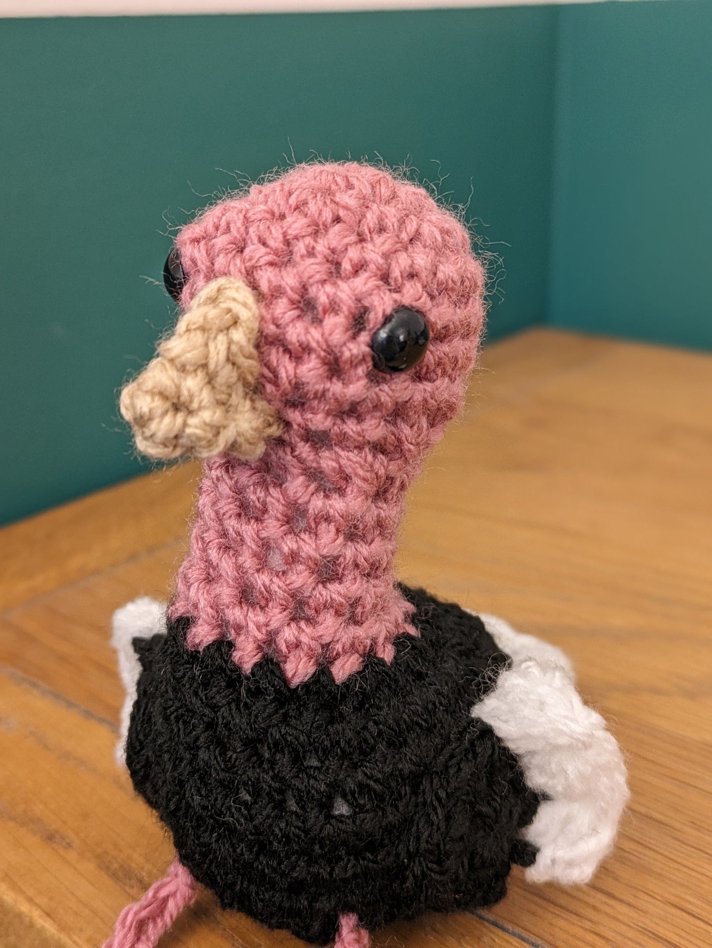 Ostrich Gift, Ostrich Feather Boa, Bird Figurine, Plush, Birthday Gift, Ostrich Egg, Head in the Sand, Emu Bird Ornament, Crochet Bird