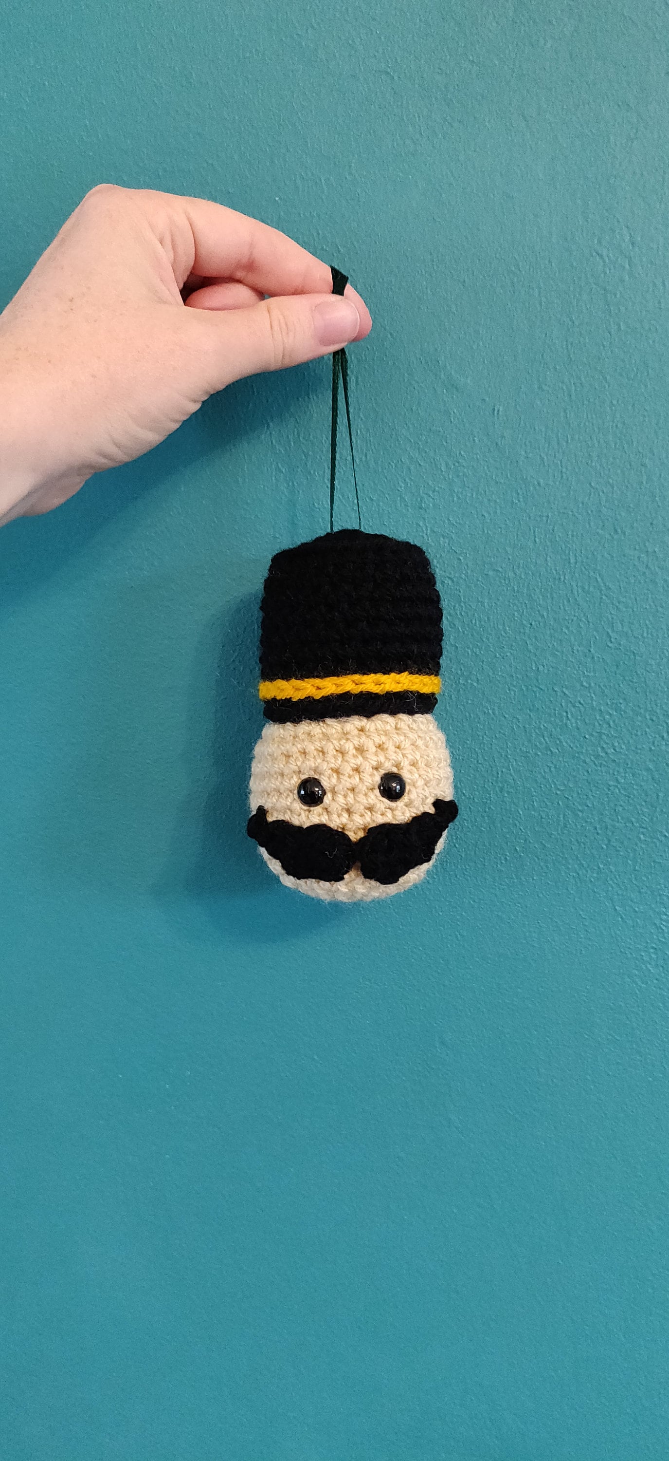 Crochet Nutcracker Ornament, Christmas Soldier Decoration