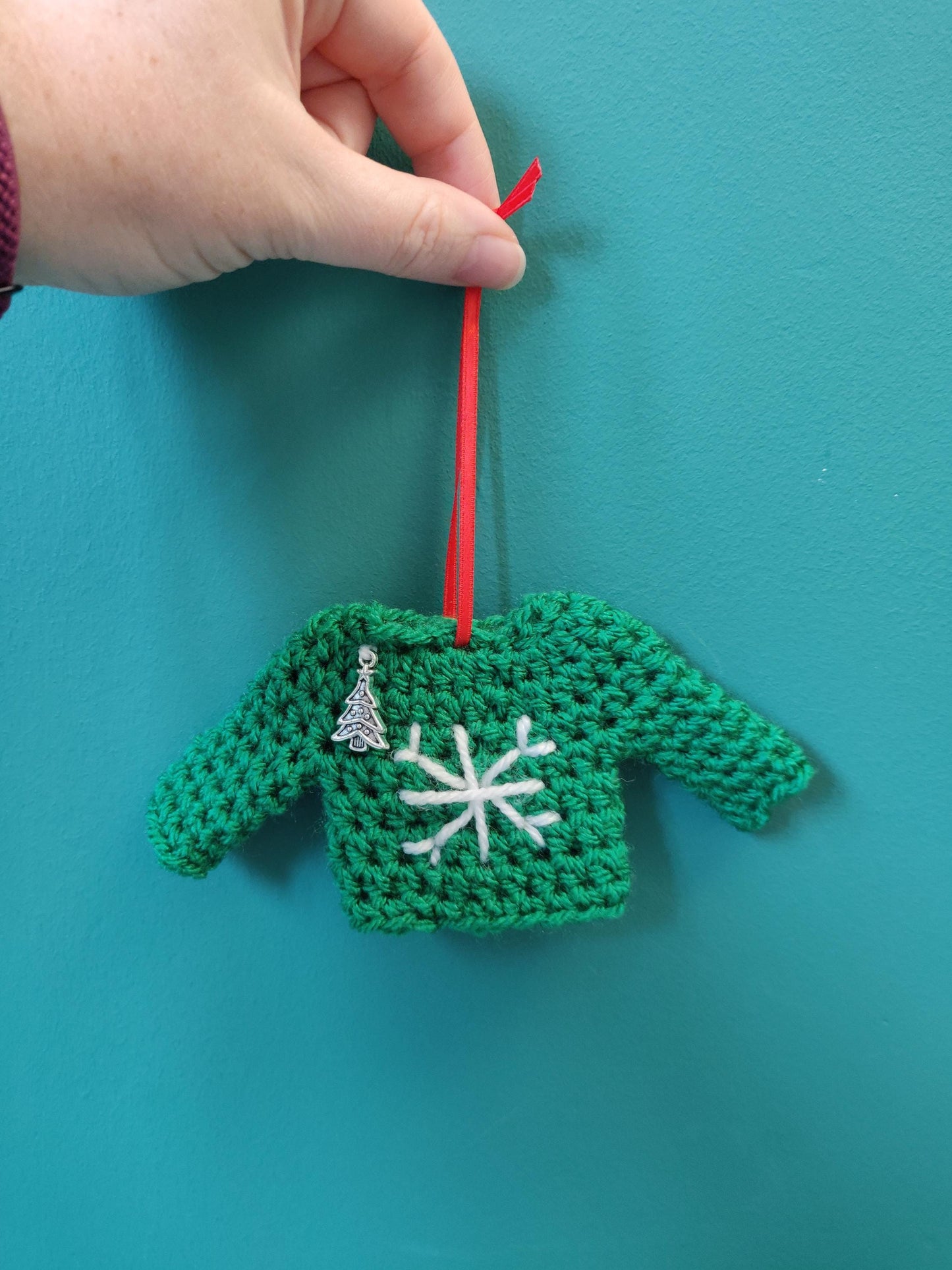 Christmas Jumper Hanging Decoration, Mini Ugly Xmas Sweatshirt, Xmas Charms, Red & Green Tree Dec, Fun Gift, Secret Santa,