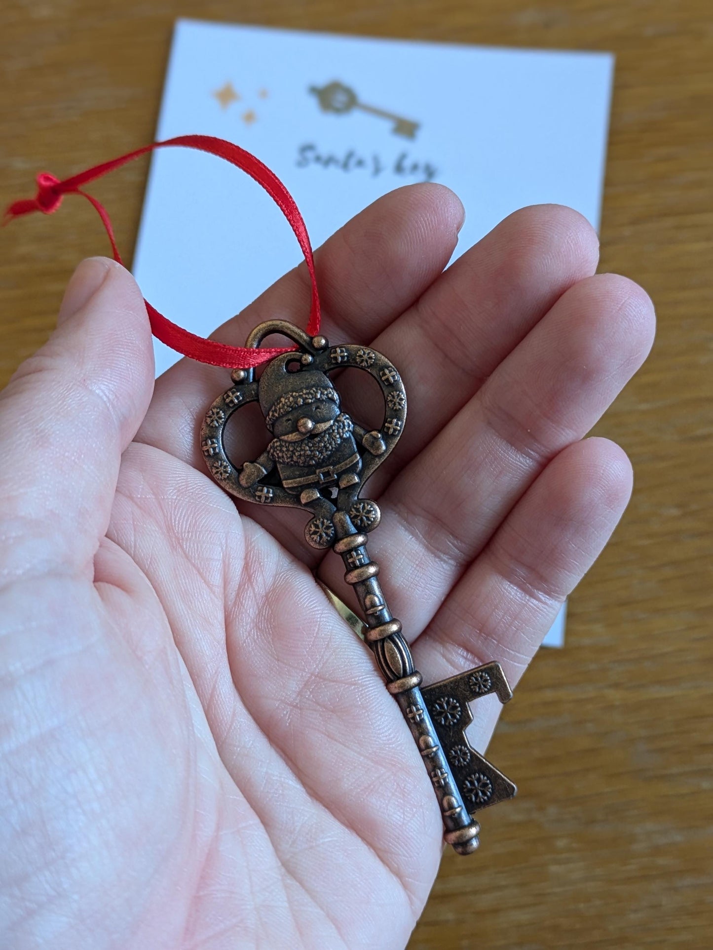 Santa Key, Hanging Christmas Tree Decoration, Pocket Hug, Xmas Eve Box, Magic Father Christmas Chimney Alternative, Traditional Key